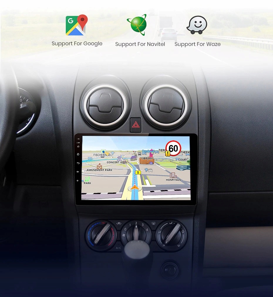 Radio Android 12 4/64Gb GPS Nissan Qashqai LTE SIM Montaż 2-DIN