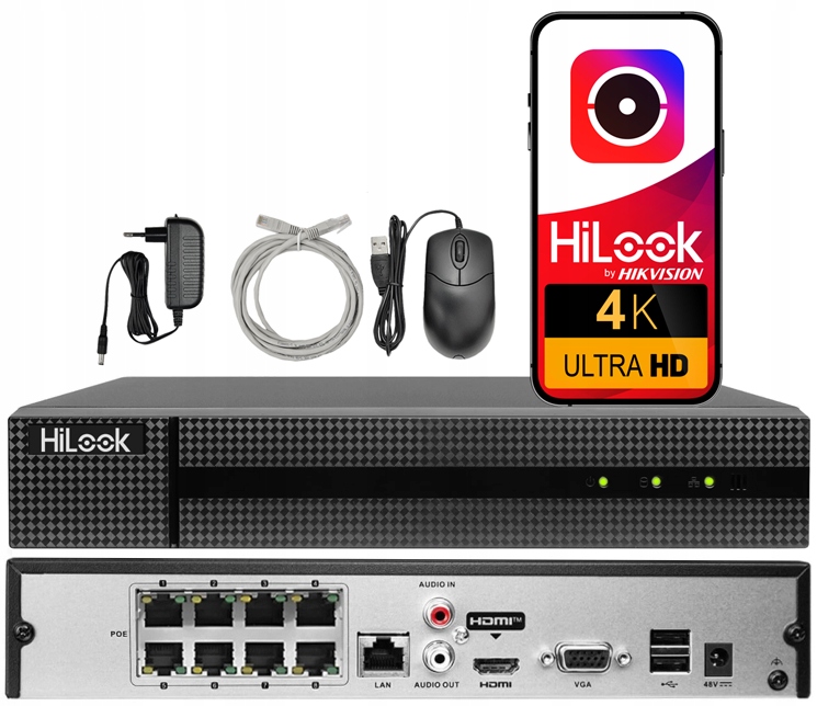 Ip PoE rekordér Hikvision HiLook Poe 8 kanálů až 8MPx H.265 Aplikace