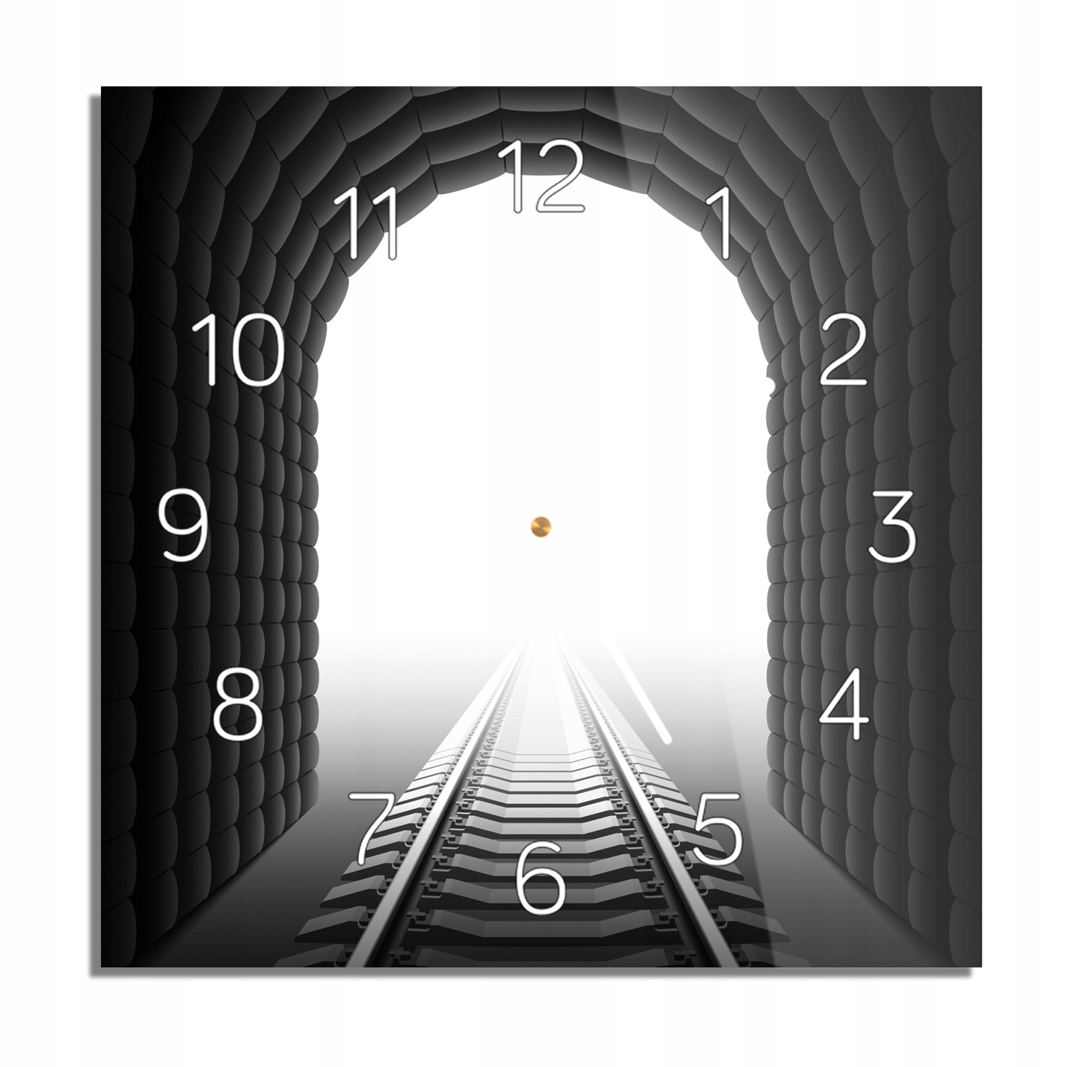 

Tunel grafika tory zegar szklany kwadratowy 30x30