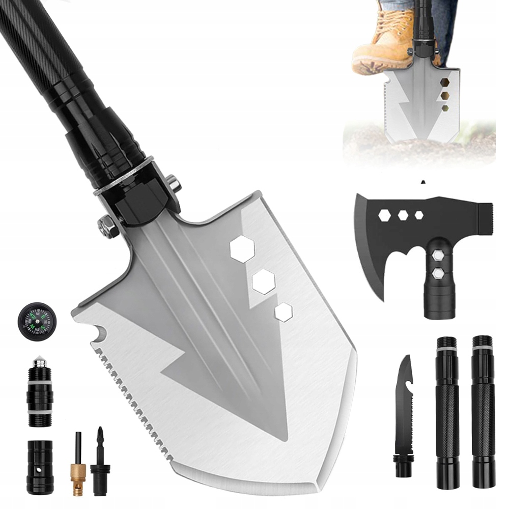 Lopata Survival Camping S Kompasem A Nožem A Svítidlem Pro Survival Kempování