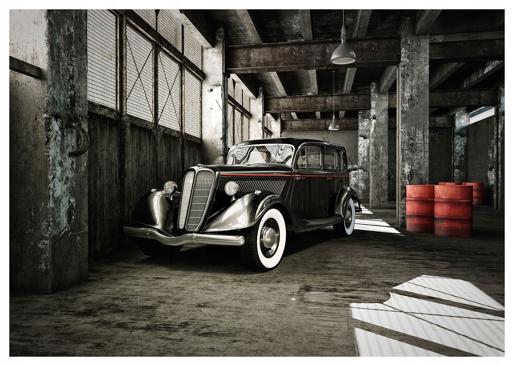 Fototapeta Auto retro loft betonová vinylová 416x254 lepidlo