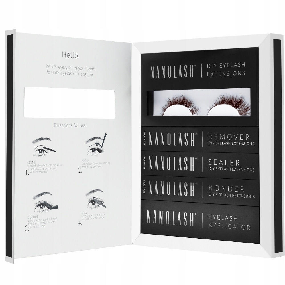 Sada hnědé umělé klastrove řasy pro aplikaci doma Harmony Nanolash