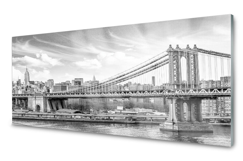 Sklenený panel do kuchyne Most Architektúra 125x50