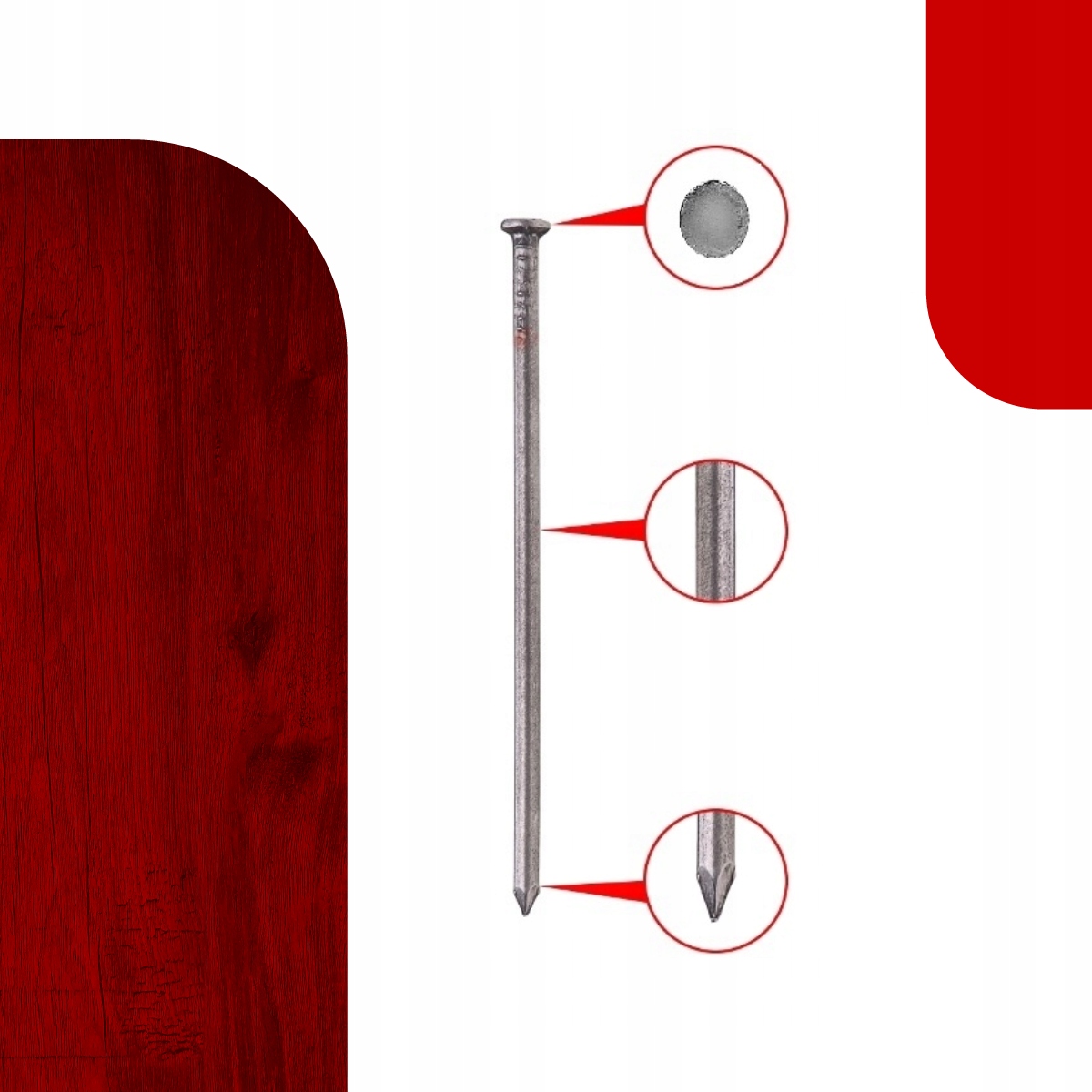 GWOŹDZIE BUDOWLANE CZARNE 3" 3x80mm 5 KG Średnica 3 mm