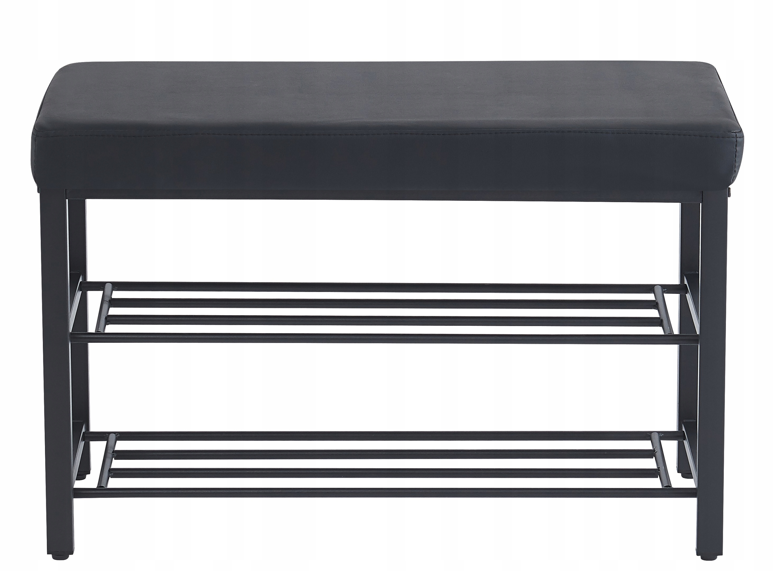 Čalúnená Lavička Na Topánky So Sedadlom Ekokoža Čierna 79 cm