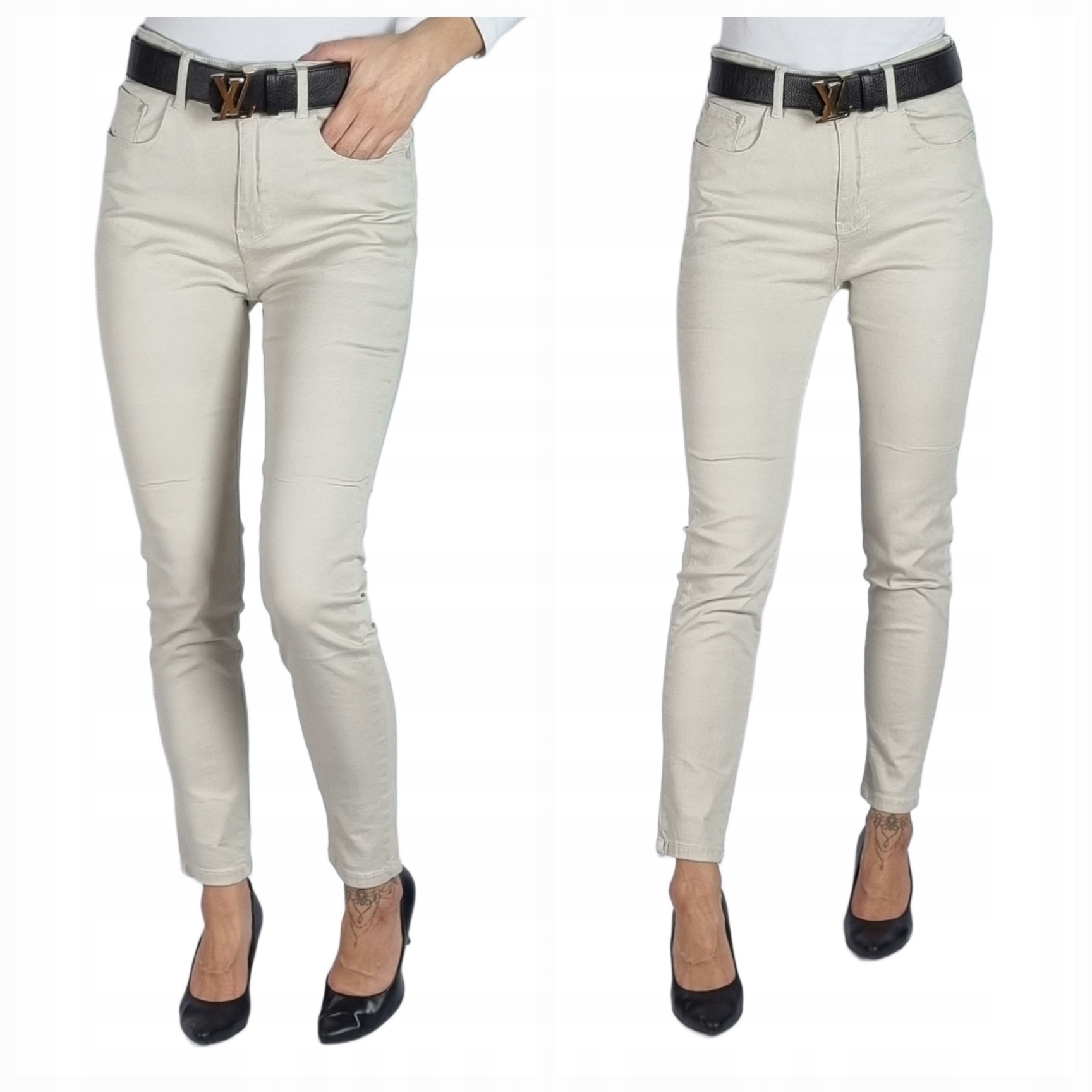 Spodnie Beżowe Klasyczne Rozmiar 40/L