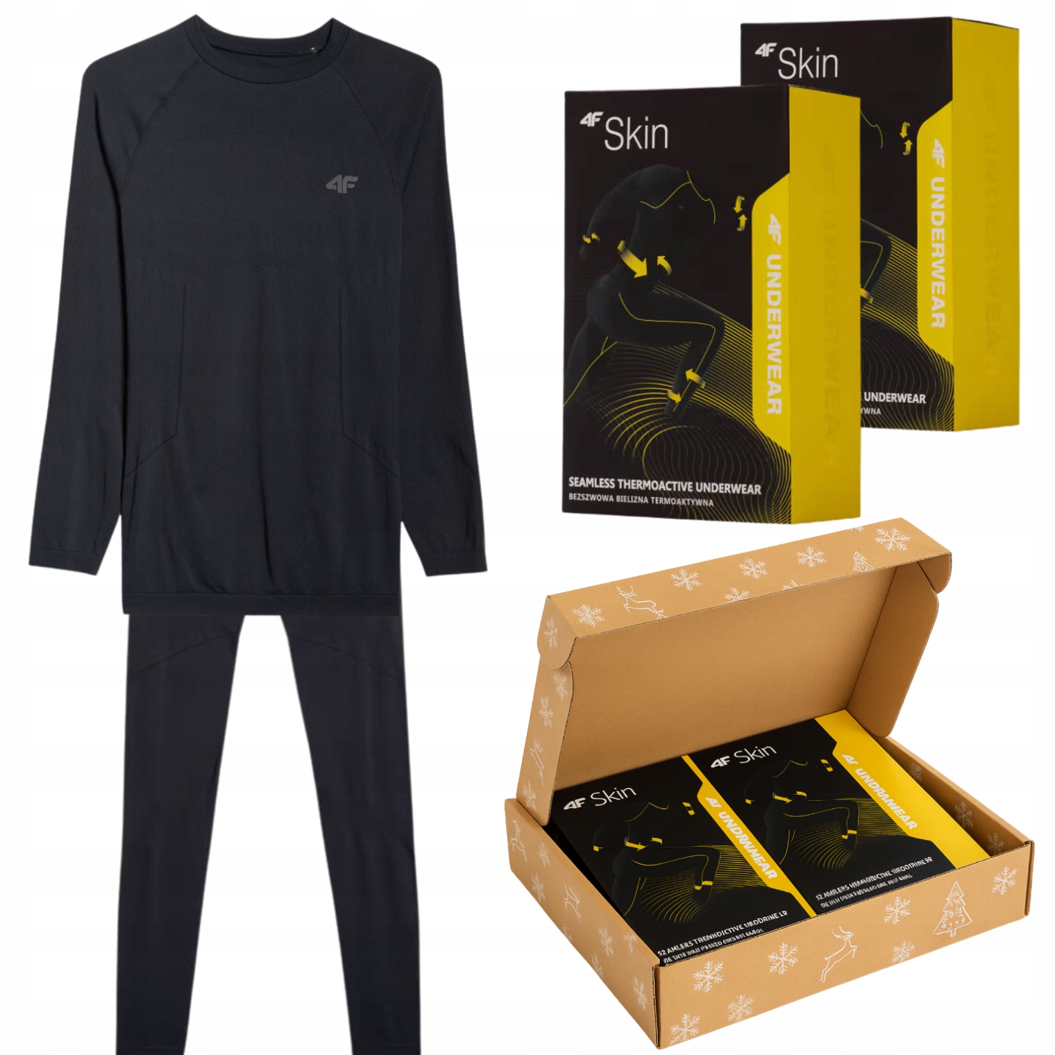 Dárek Vánoční Set 4F Pánské Termoaktivní Spodní Prádlo 4FSKIN Komplet