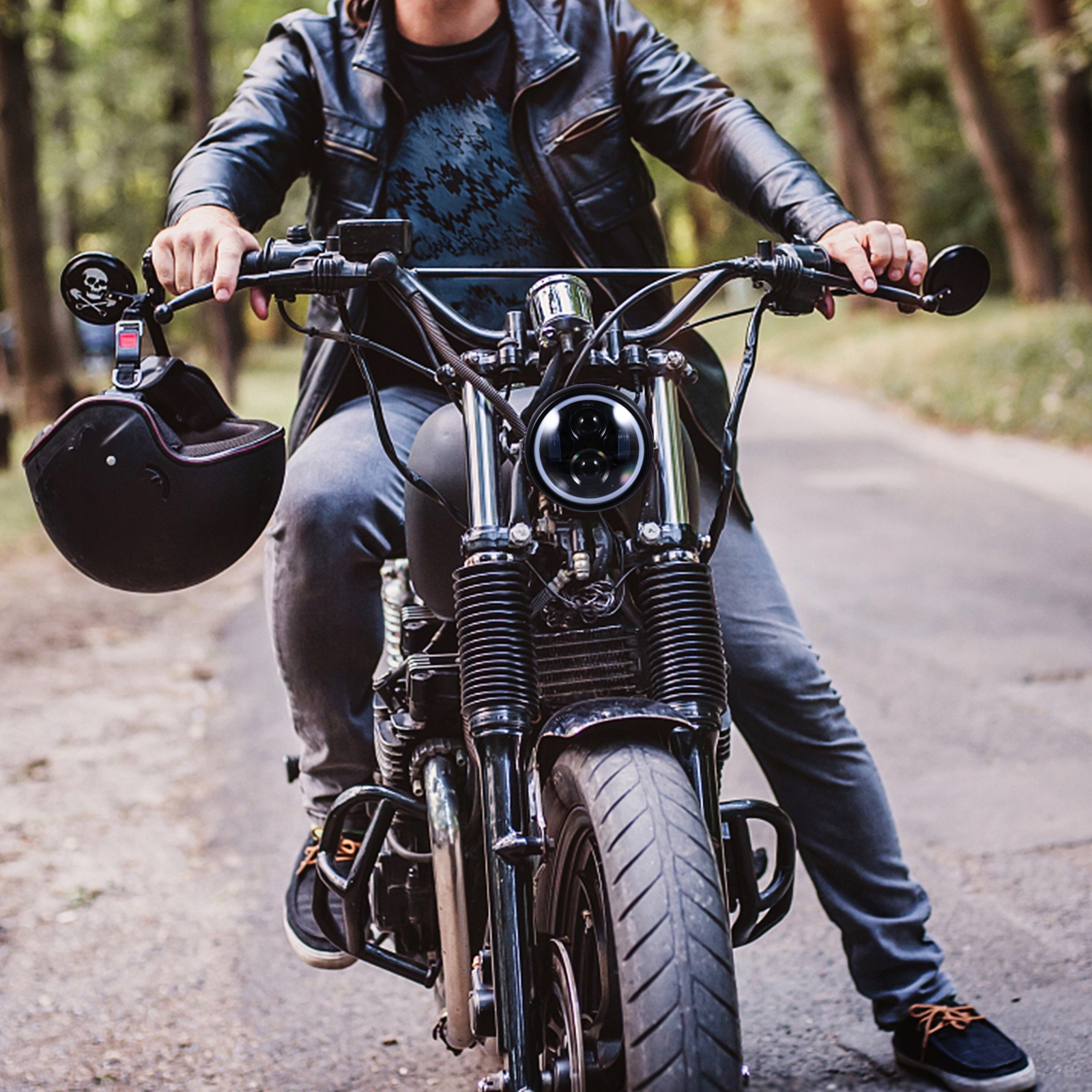 VINTAGE LED REFLEKTOR MOTOCYKLOWY NOC