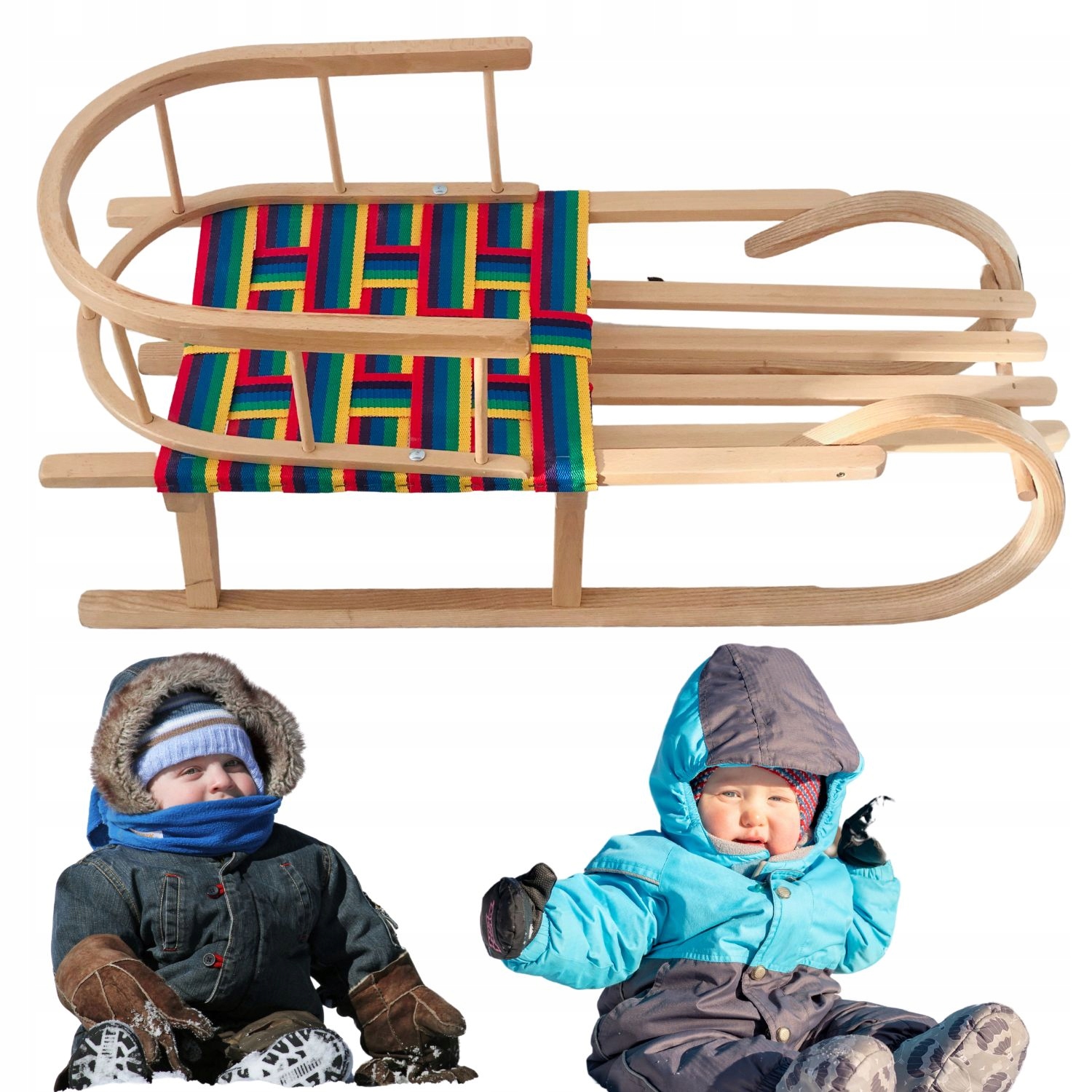 Sanki Drewniane Baranie Rogi Z Oparciem I Siedziskiem