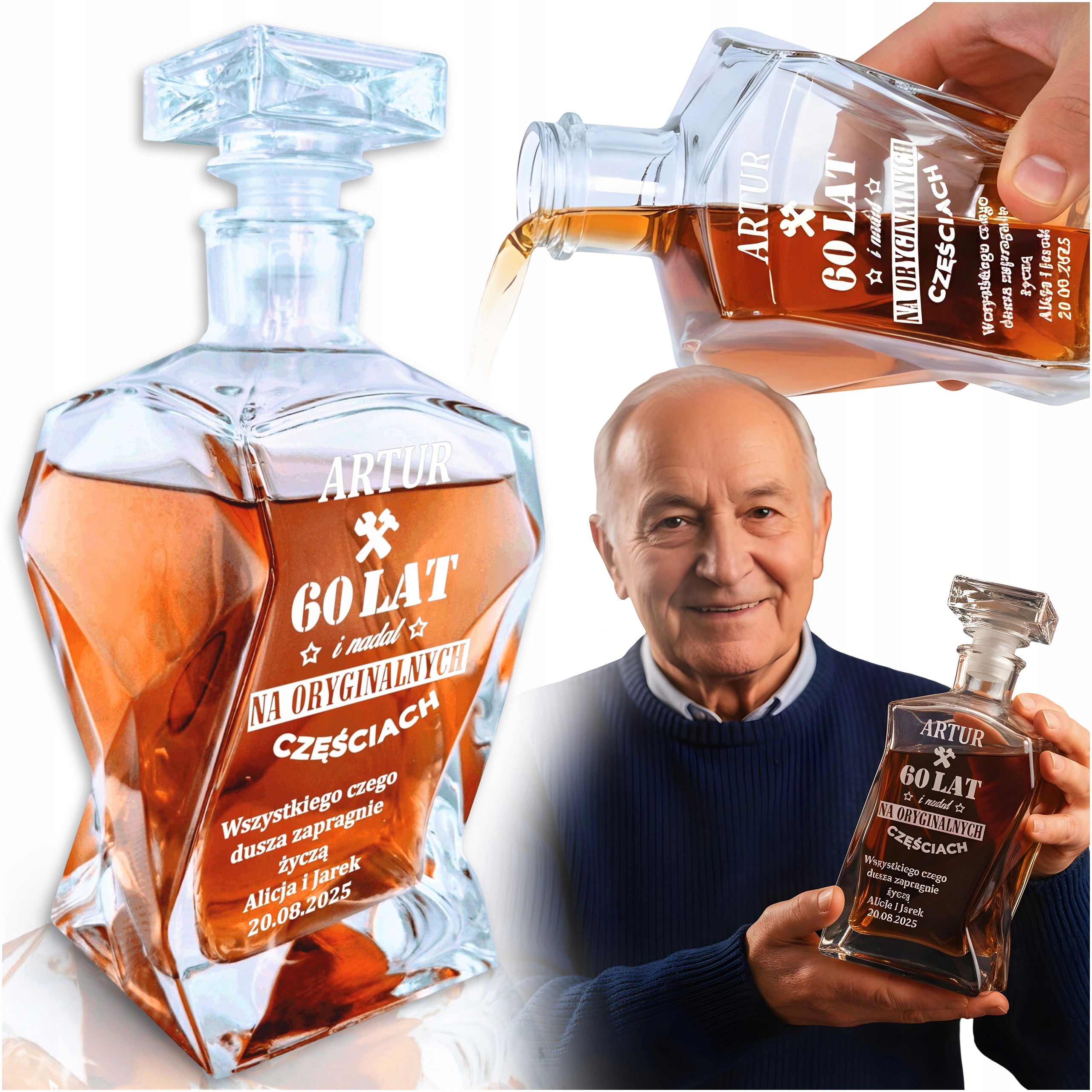 Karafa Dárek Narozeninová Sada S Gravírováním Na Whisky Sklenice Pro Chlapa