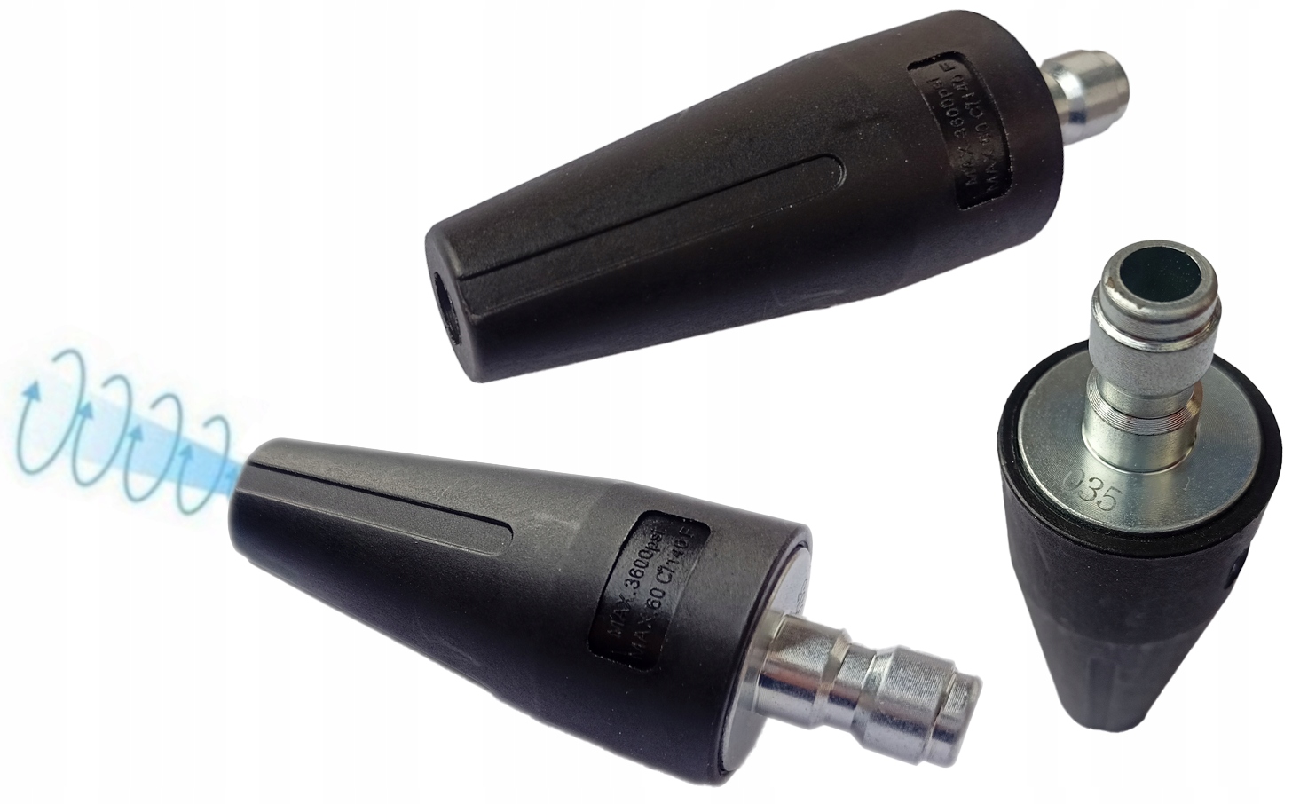 DYSZA ROTACYJNA TURBO METALOWA DO MYJEK NA ZAWÓR KULOWY