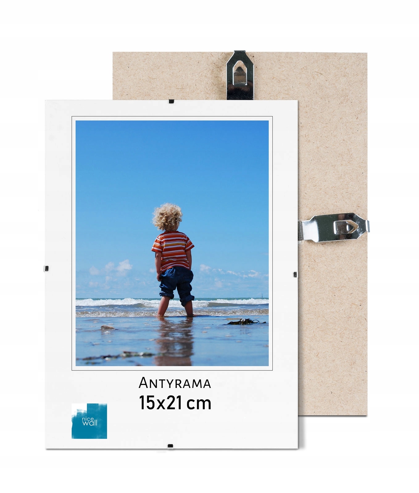 Antyrama 15x21cm Plexi na Zdjęcia Rysunki do Zawieszenia Klipsy 076621