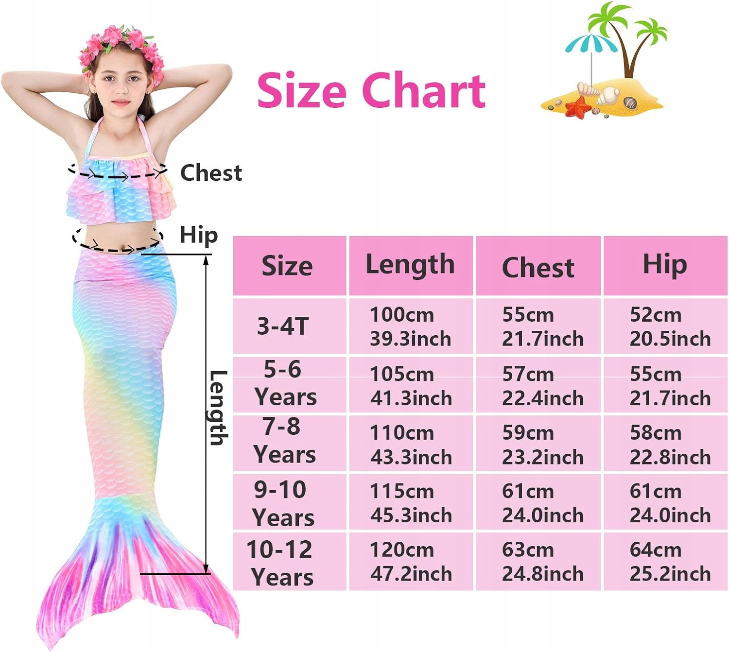 5 SZT KĄPIELOWY SYRENKA STRÓJ SYRENI OGON SYRENY Marka bez marki