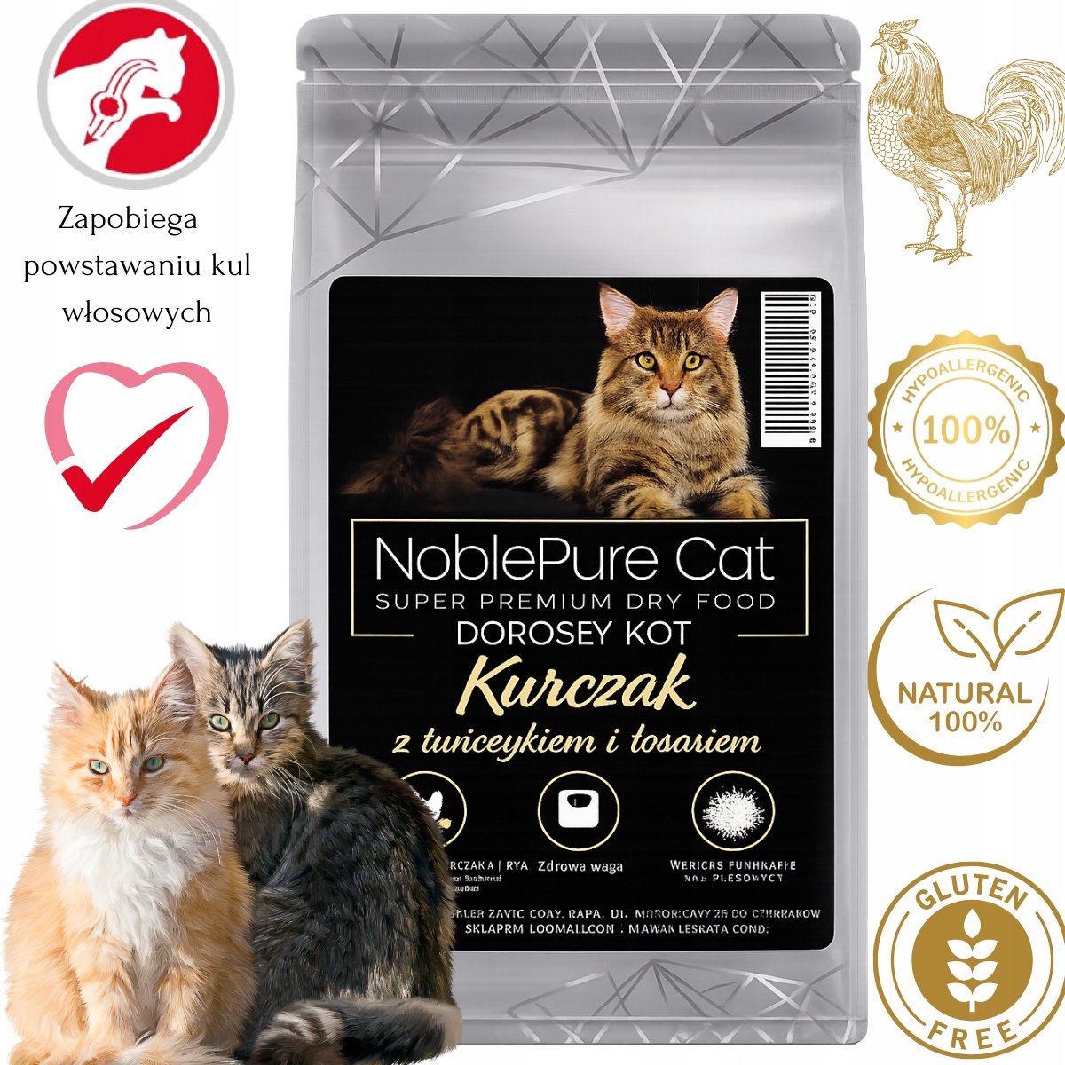 Levně NoblePure Krmivo pro vybíravé kočky Kuře s tuňákem 5 kg