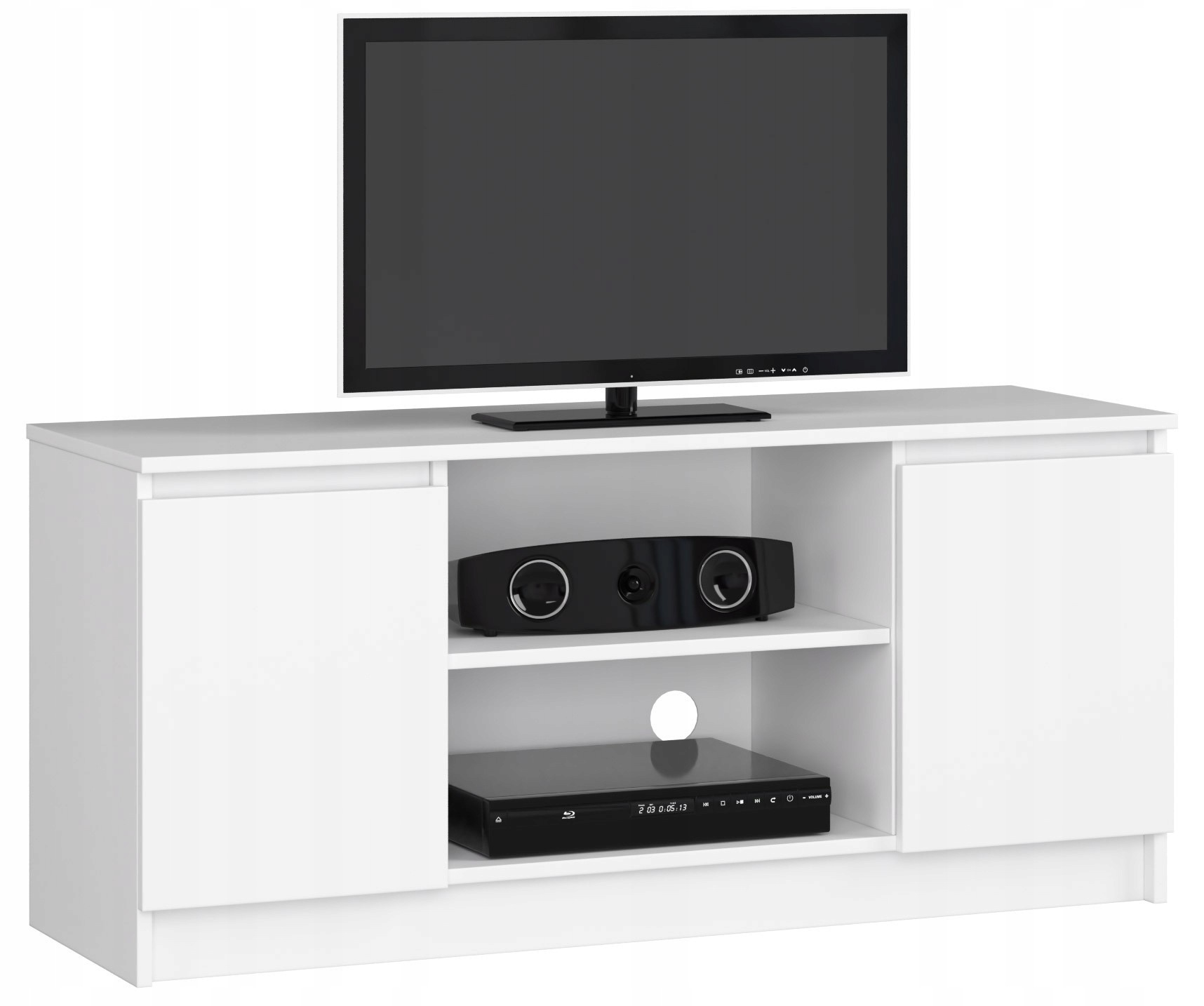 Rtv skříňka 2 dveře 1p bílá 120 cm do obývacího pokoje