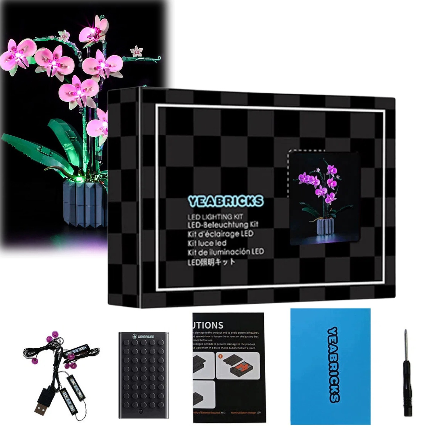Sada Led osvětlení pro sadu Lego 10311 Orchidej – kompatibilní s kostkami
