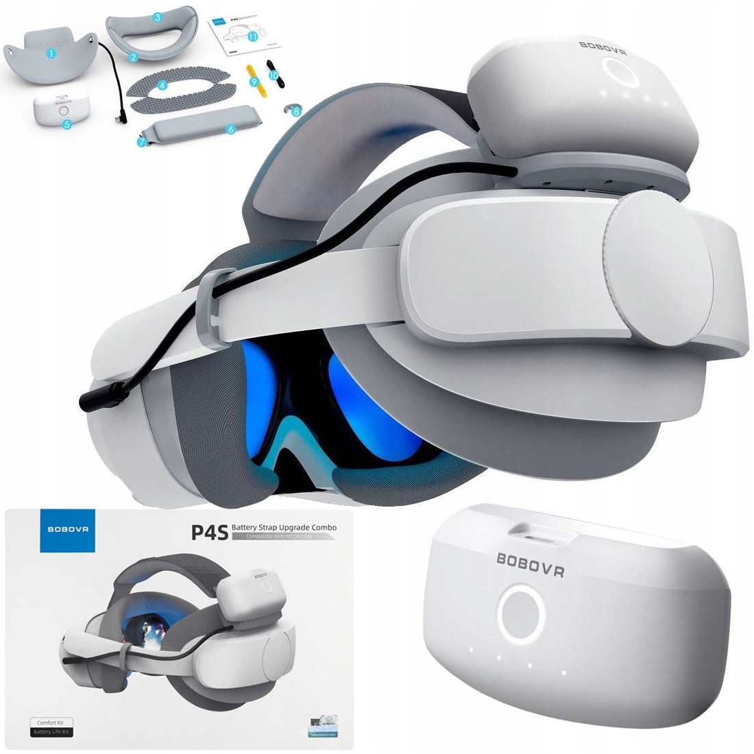BoboVR P4S Nastavitelný pásek 5200 mAh baterie pro Pico 4 Ultra Enterprise