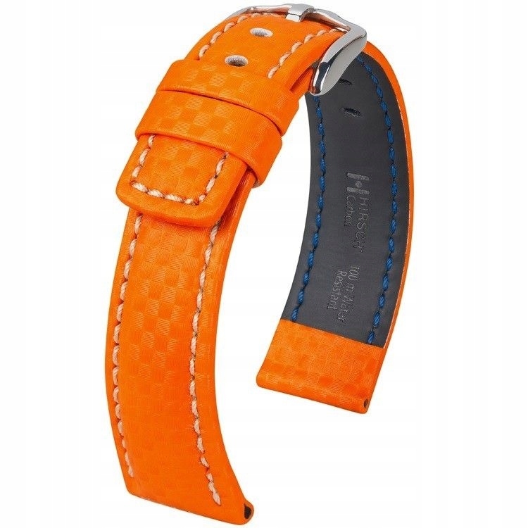 Oranžový kožený opasek 22 Hirsch Carbon