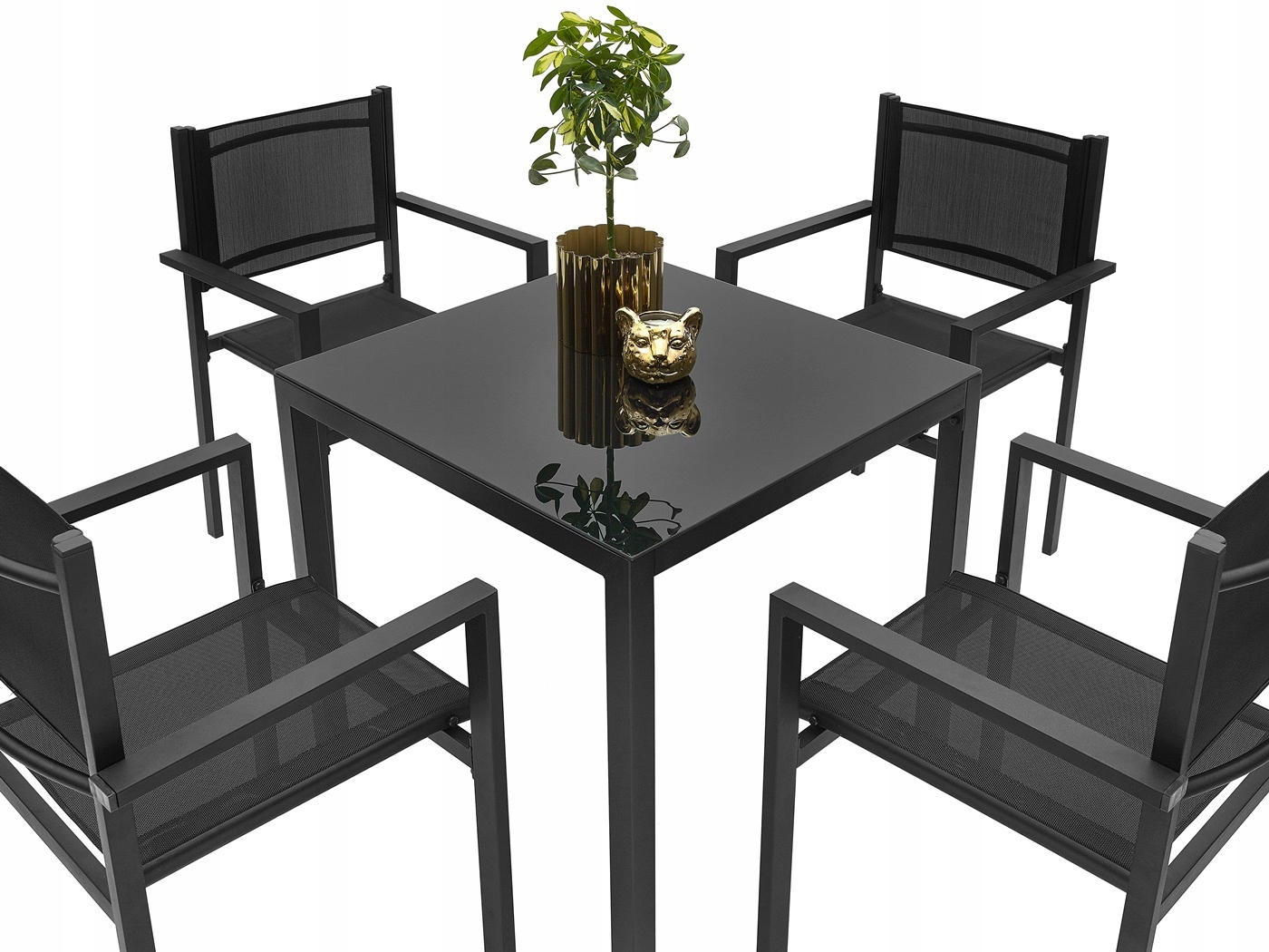 ZESTAW OGRODOWY SZKLANY STÓŁ 4K MEBLE OGRODOWE Producent MAT-COMPANY