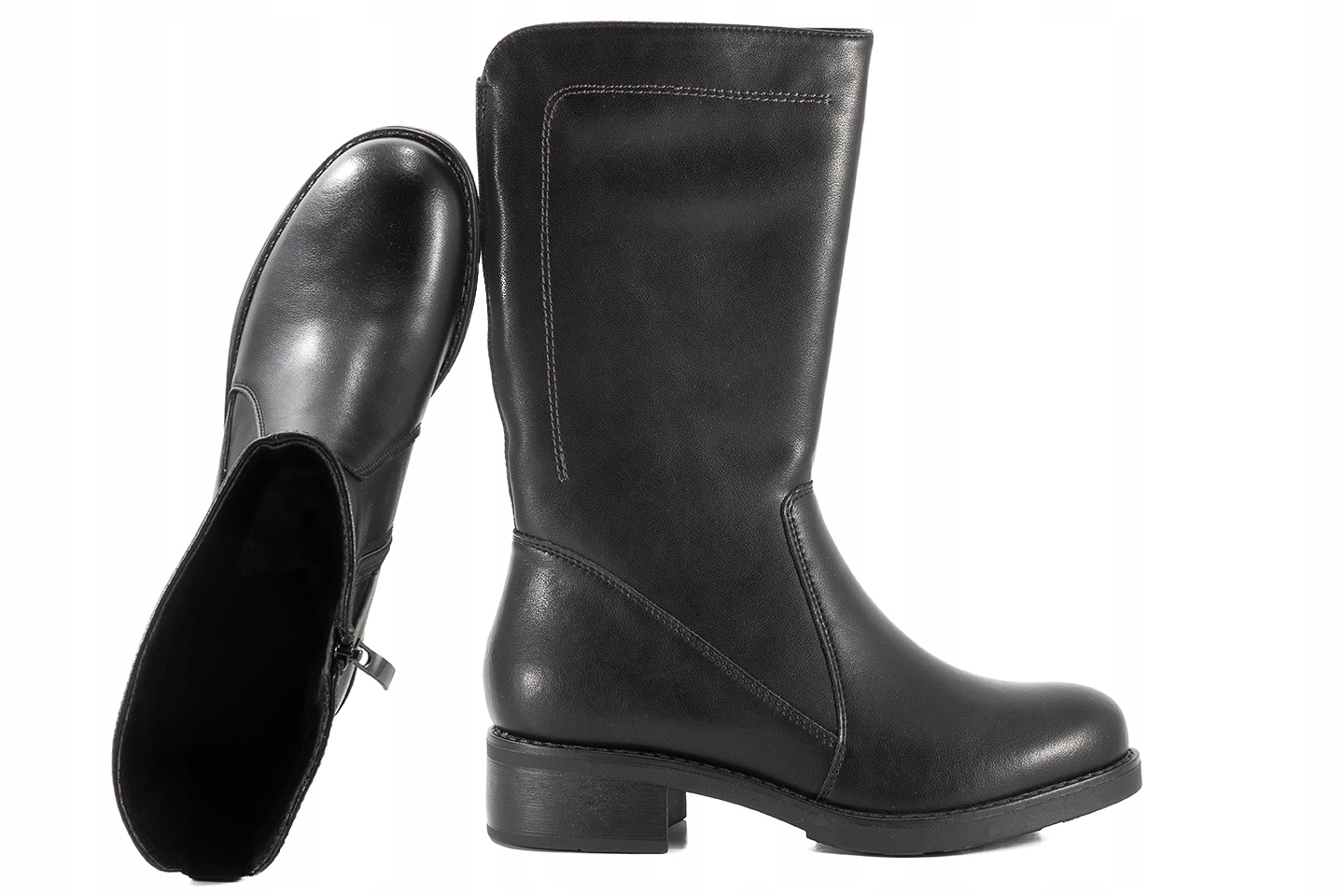 Sergio Leone BT287-S Zimní Zateplené Kozačky, Vysoká Kvalita, Přírodní Kůže 36