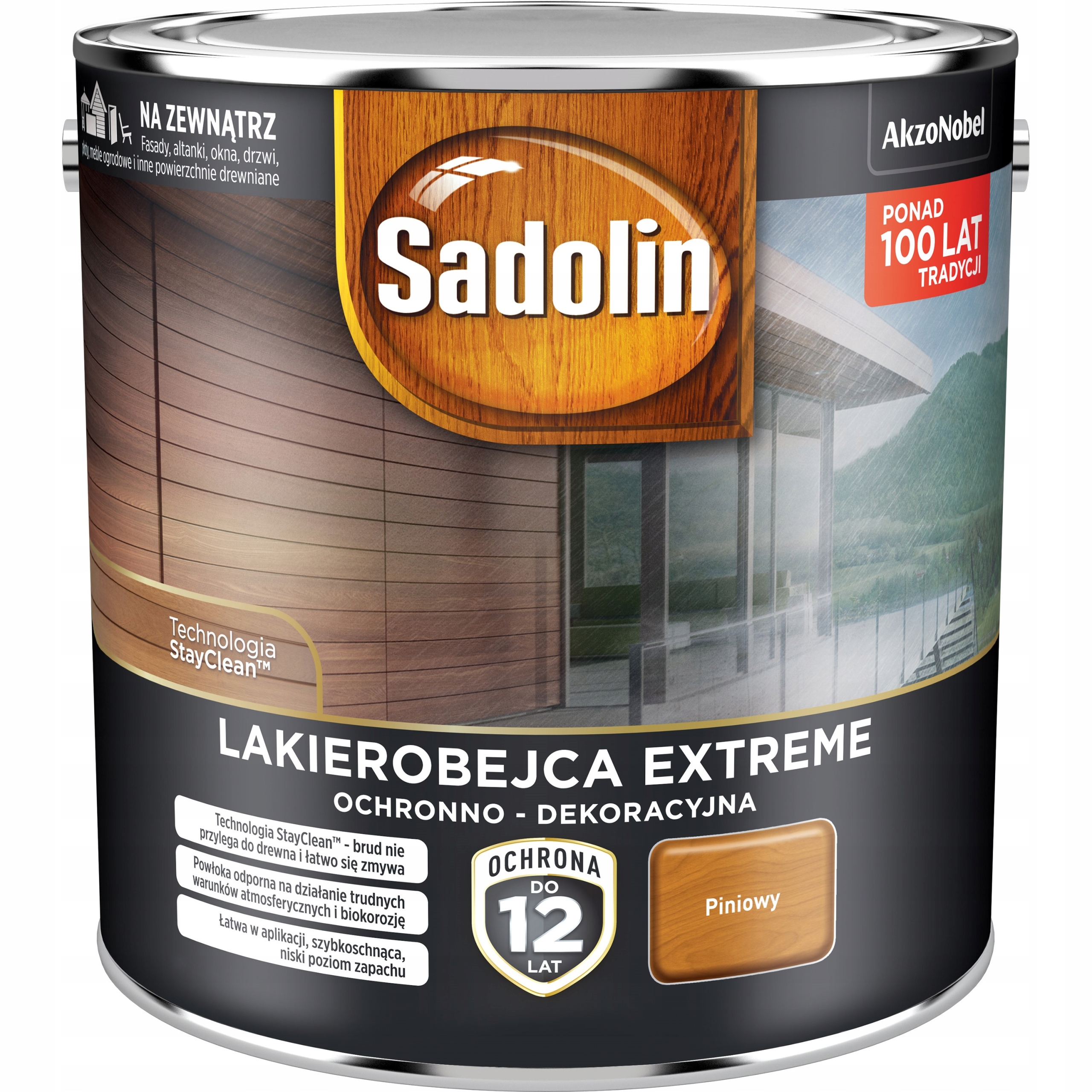Lakierobejca do drewna altan płotów Sadolin Extreme Pinia 2,5L
