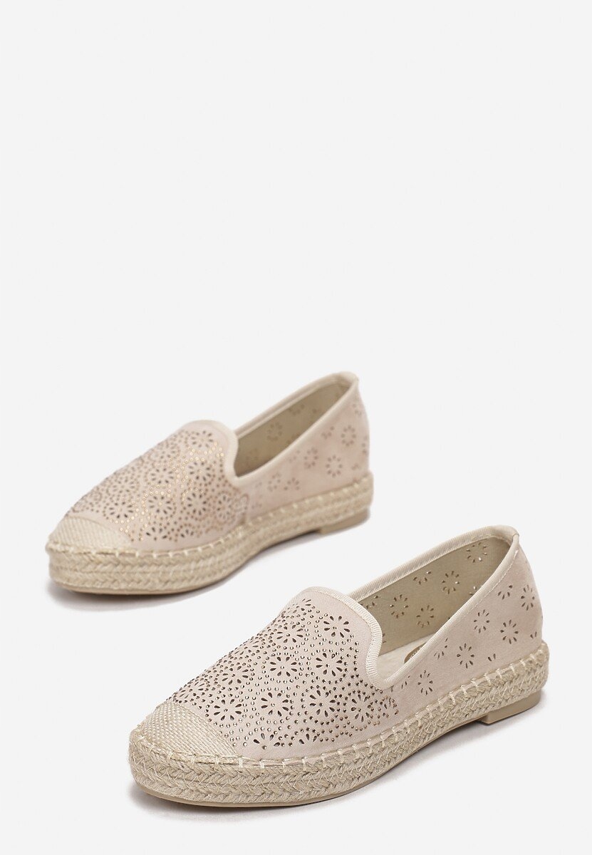 BEŻOWE AŻUROWE ESPADRYLE DAMSKIE 39 Model espadryle ażurowe
