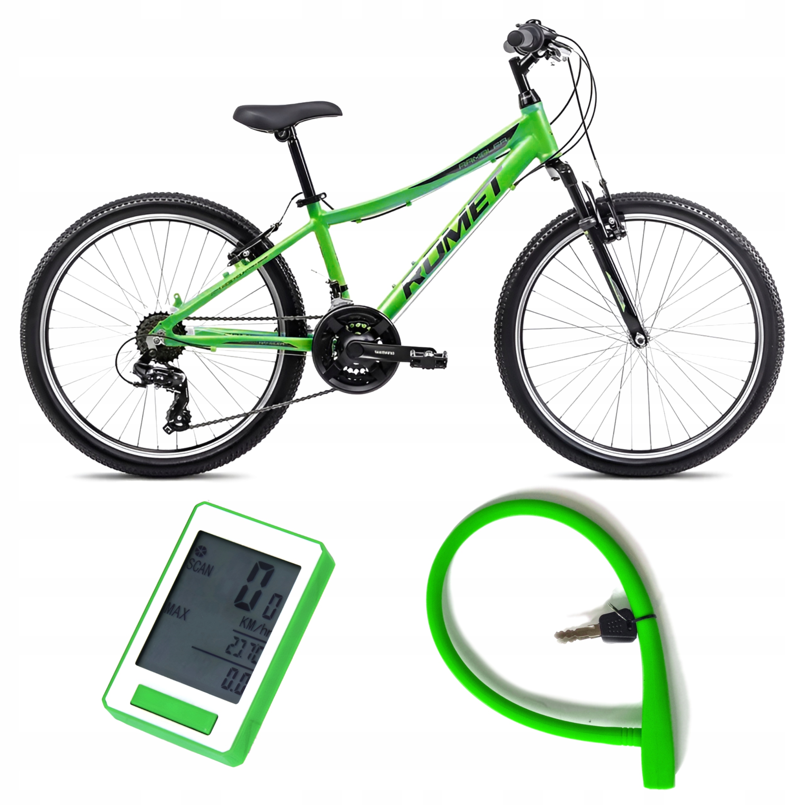 Rower górski MTB24" Romet Rambler rama aluminium 13" Amortyzacja Dodatki