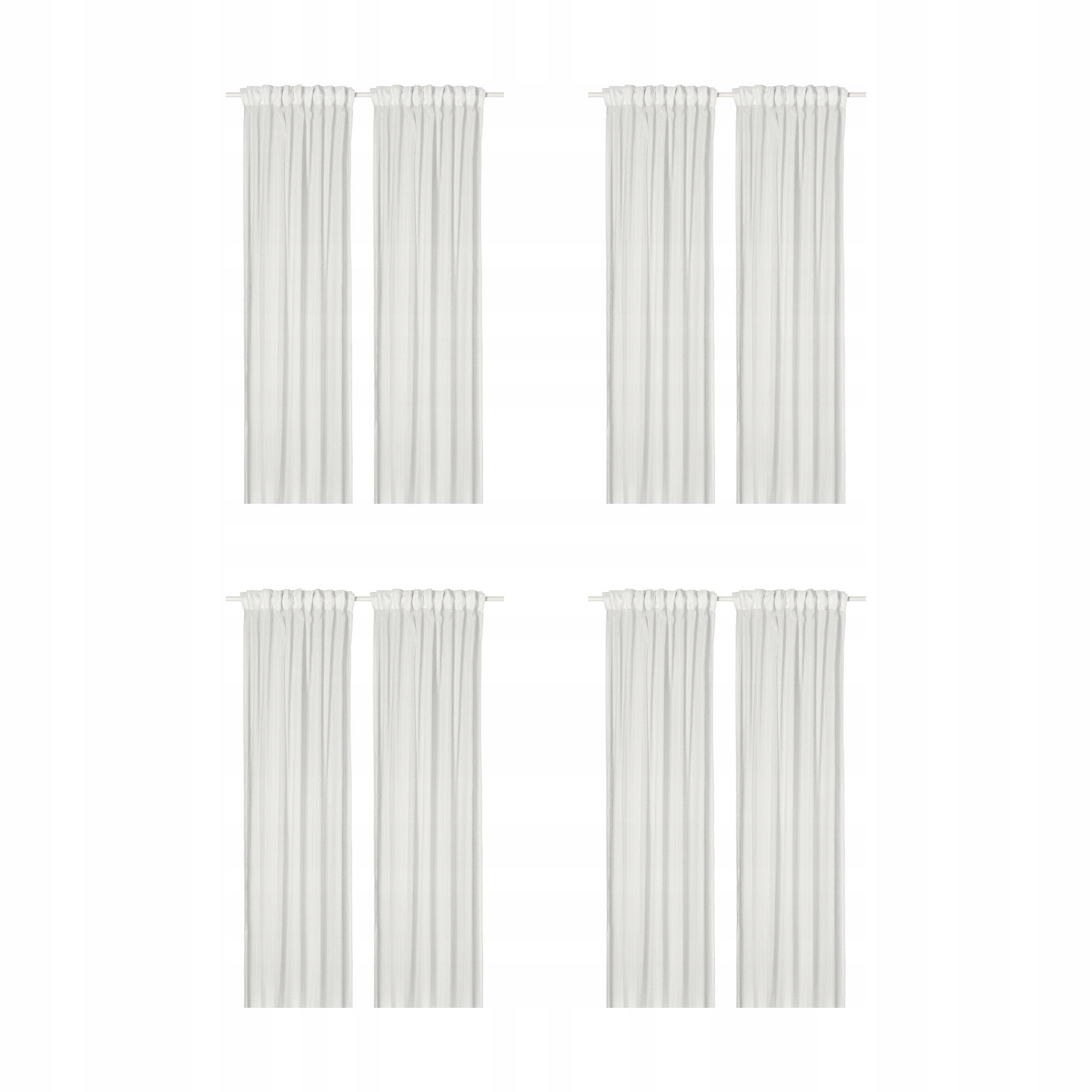 4 ks Matilda Záclony bílá/na pásku 145 x 250 cm