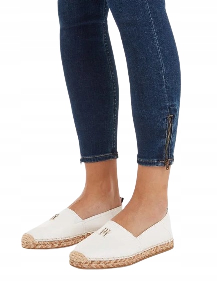 Tommy Hilfiger Bílé Espadrilky Z Přírodní Kůže S Logem 42 Opa