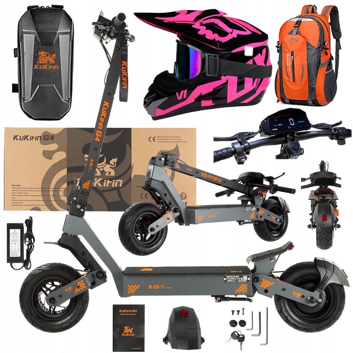 KuKirin G4 Skládací elektrická vozidla 2000W 70KM/H 60V 20Ah 75km Dárek