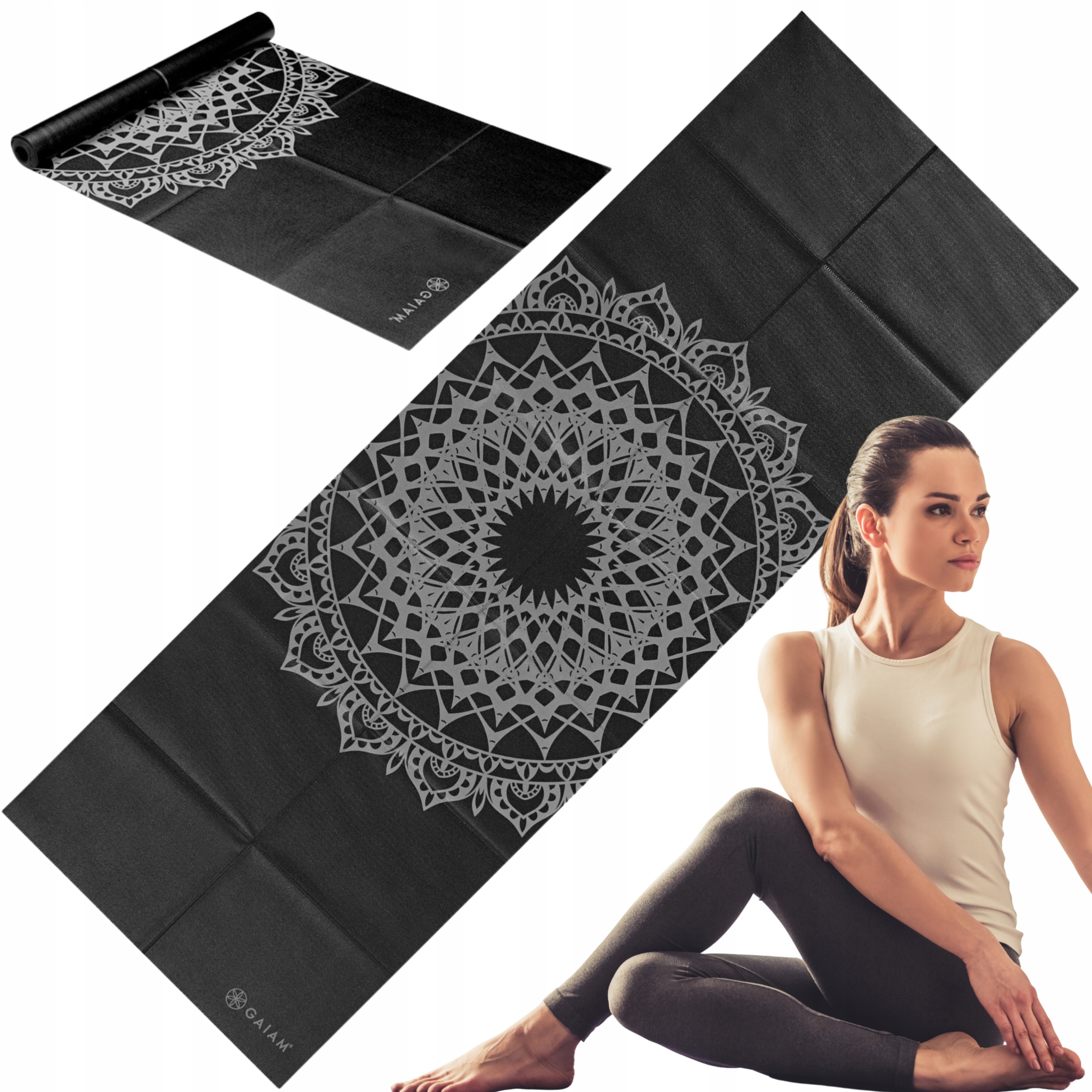 Antypoślizgowa Mata do ćwiczeń jogi Gaiam Midnight Marrakesh 2 mm bardzo le