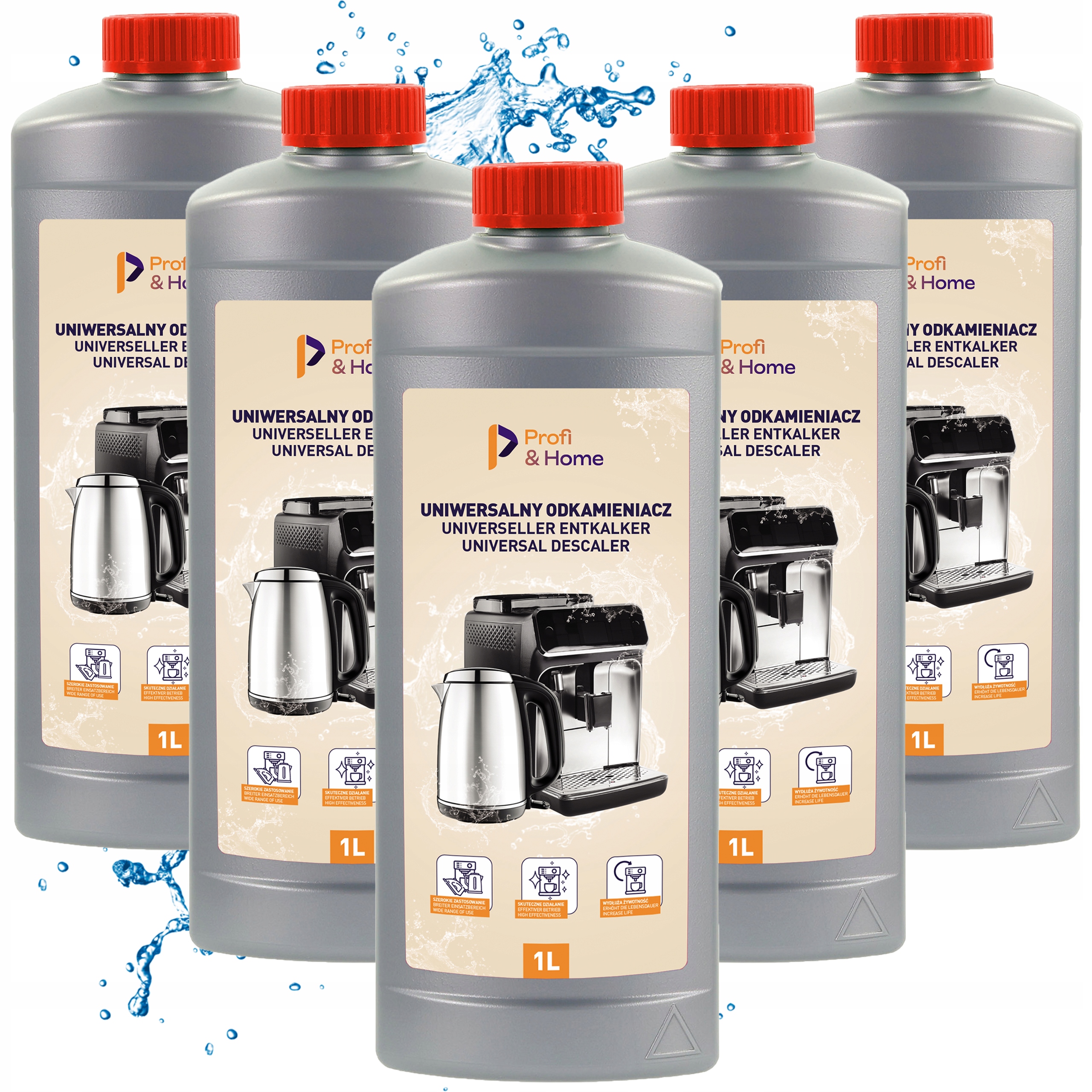 Odkamieniacz do ekspresu 5 x 1L Profi&Home Uniwersalny płyn odkamieniający