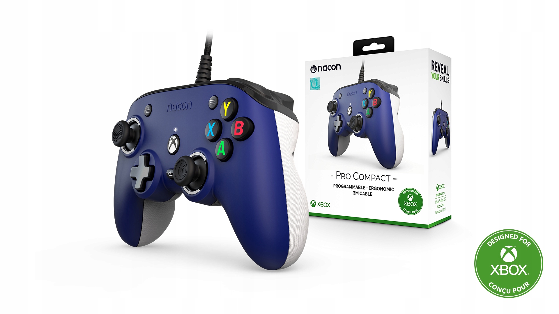 Nacon Pro Compact controller - niebieski (XSX/XONE/PC)