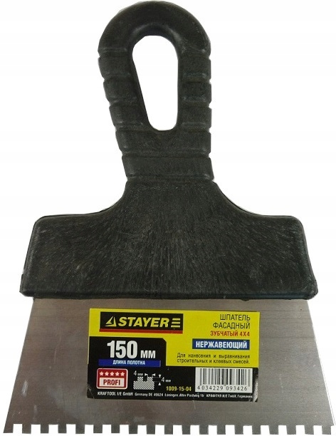 

Szpachelka Szpachla Paca Ząbkowana 150mm Ząb 4mm