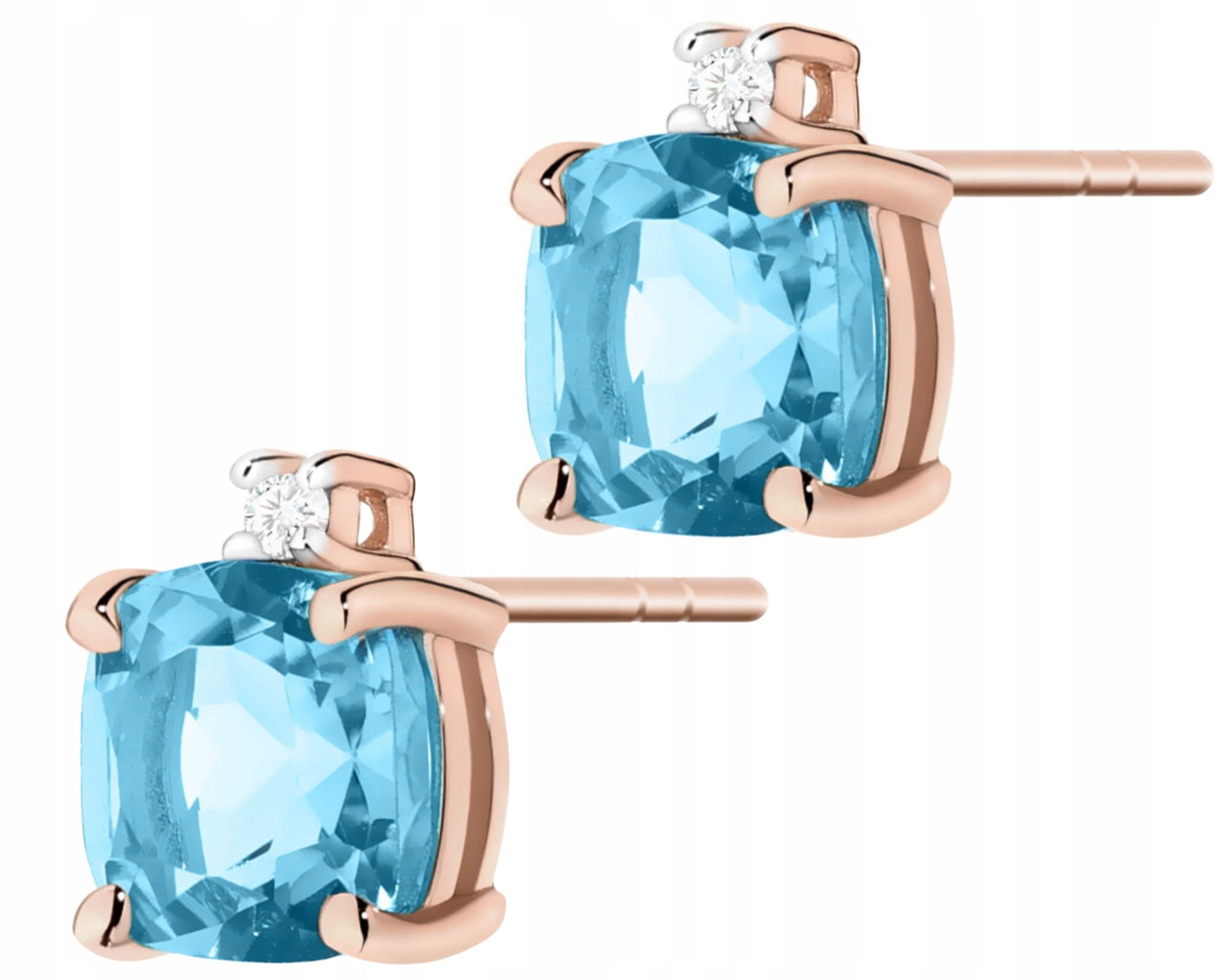 Růžové Zlato Přírodní Kámen Topaz Tyčinky Zlato 585