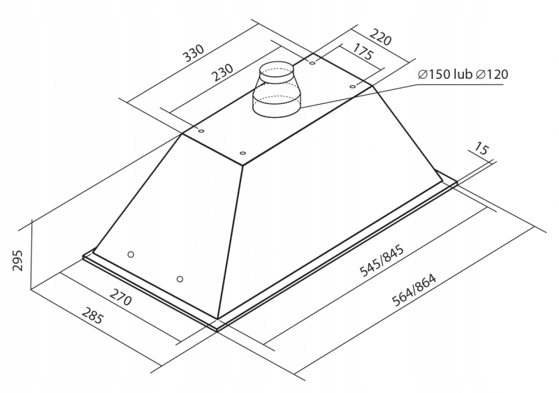 OKAP KUCHENNY TOFLESZ LINEA GLASS 60CM PASEK LED!! Maksymalna wydajność 700 m³/h