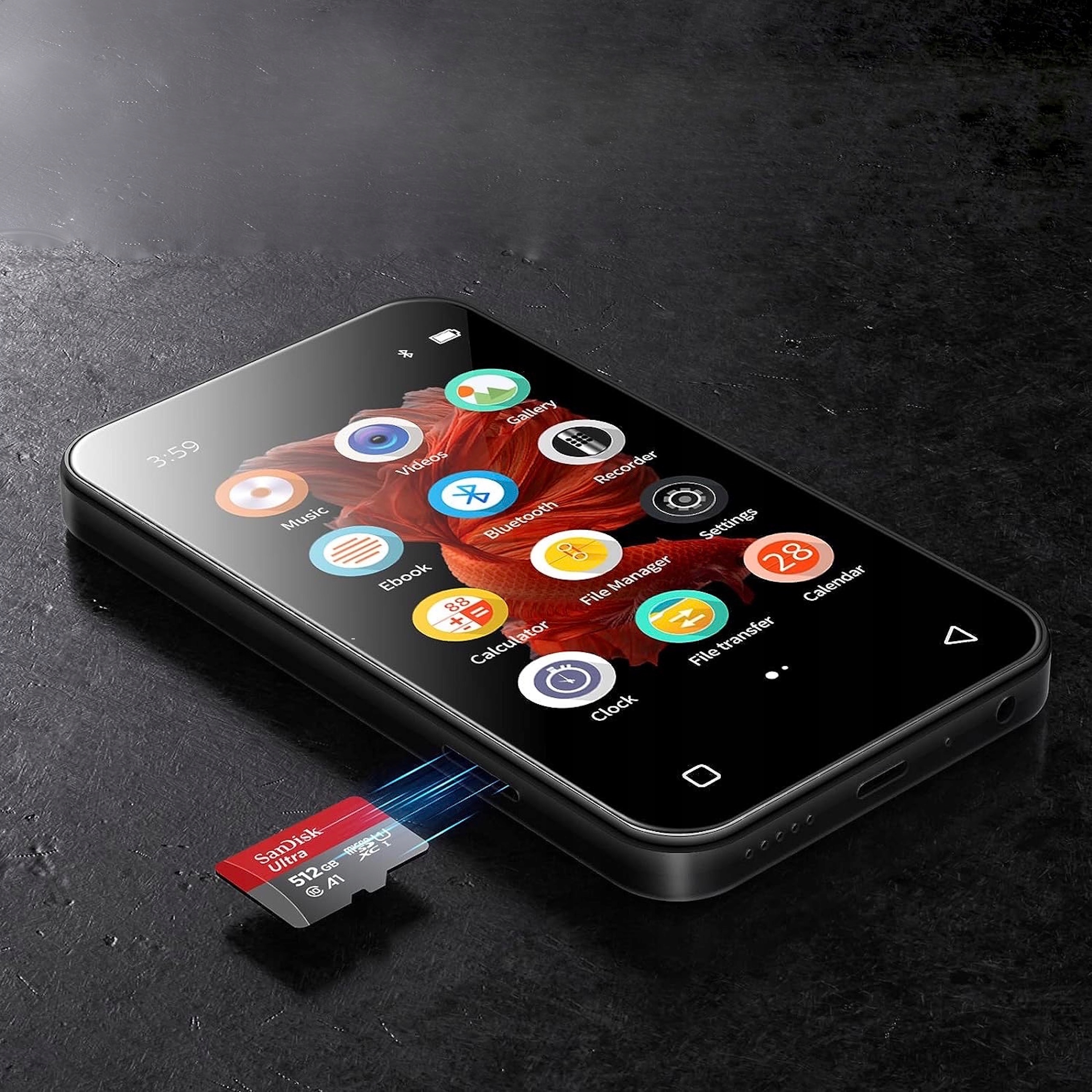 Odtwarzacz MP3 MP4 dotykowy Video Bluetooth WIFI HiFi+ słuchawki KARTA 64GB Model MP3-Player