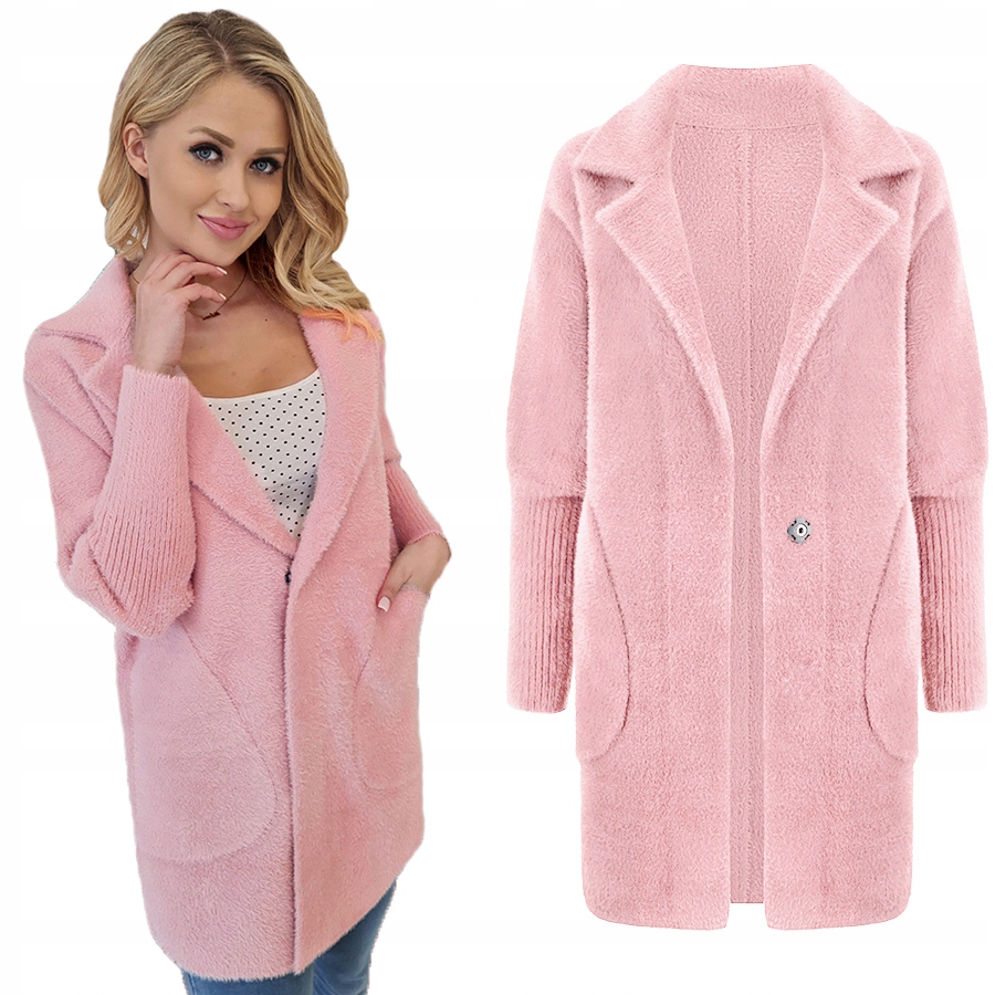 Alpaka Teplý Kabát Přehoz Vlna Barvy Pudrová Růžová