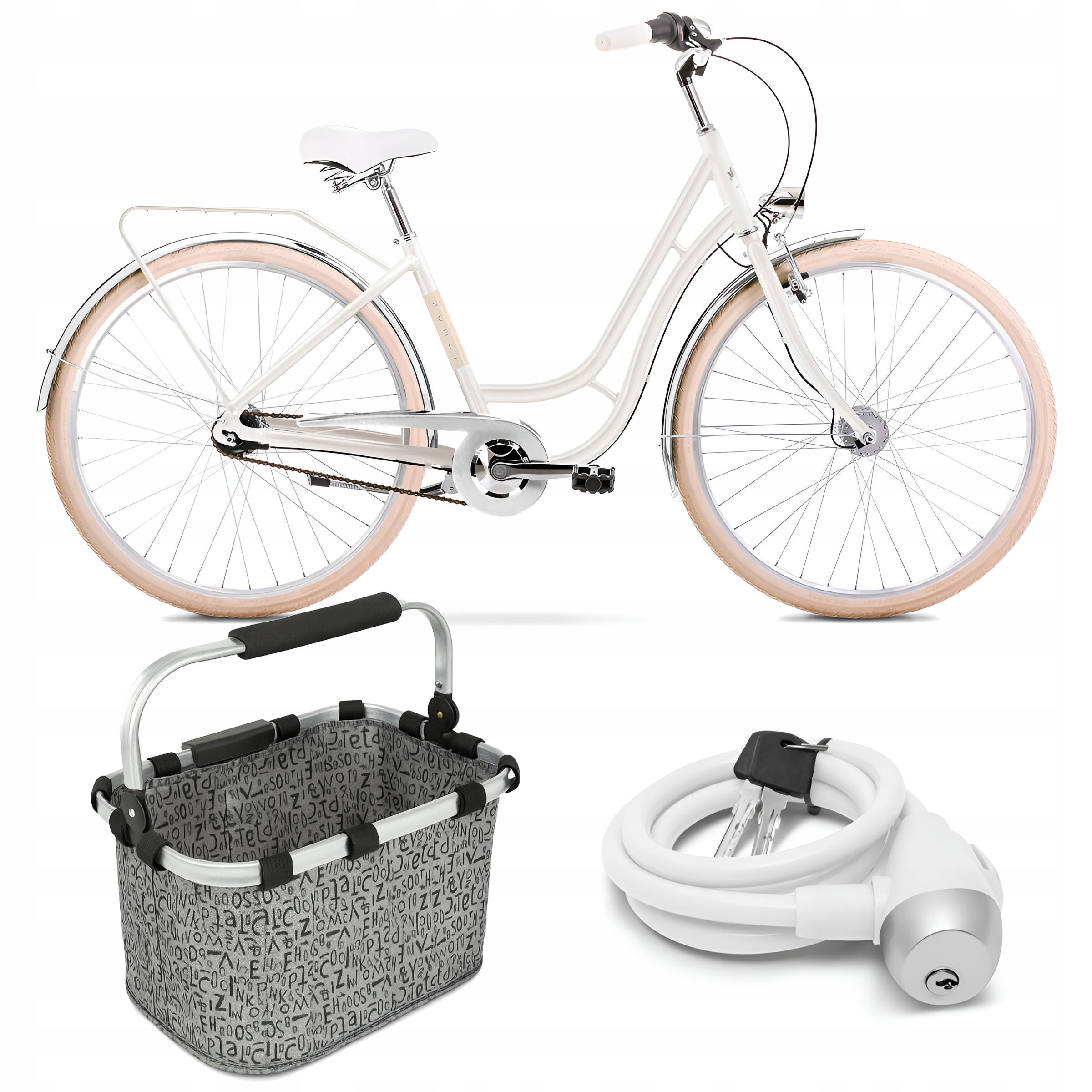Damski Rower miejski Romet Luiza 28" Lekka rama 19" Torba Na Kier. Kłódka
