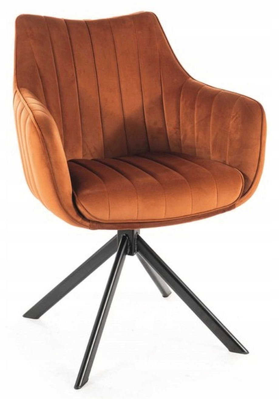 KRZESŁO AZALIA VELVET CZARNY / BLUVEL 4215 CYNAMONOWY
