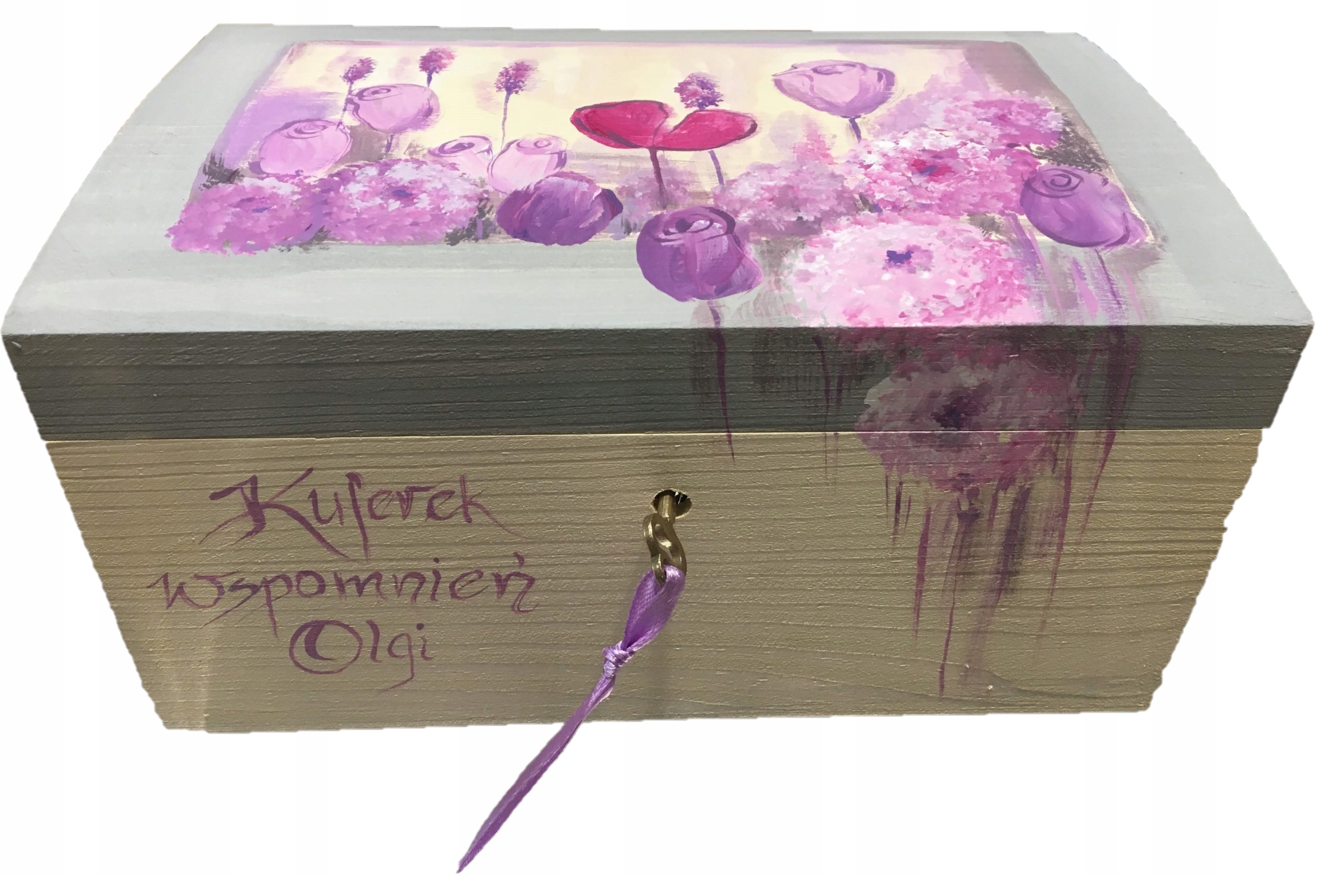 Dřevěný Kufřík krabička na klíček dárek