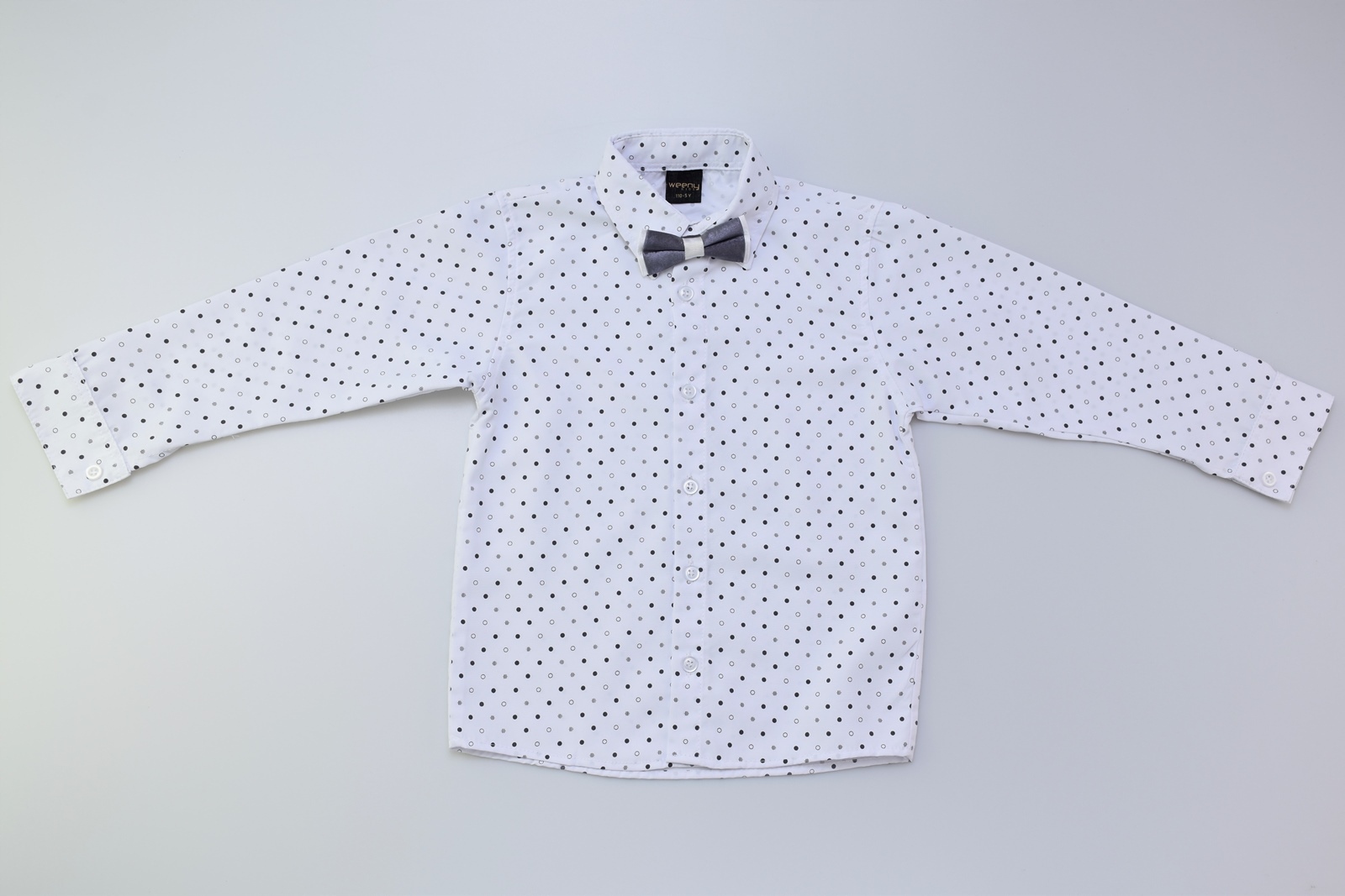 SZARY GARNITUR DLA CHŁOPCA MARYNARKA KOSZULA SPODNIE MUCHA WESELER Roz 5Y Rozmiar (new) 110 (105 - 110 cm)