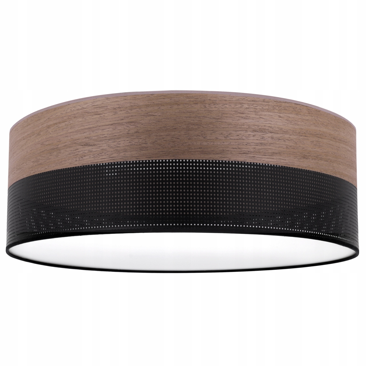 Závesná Stropná Lampa Stropné Svietidlo Luster Čierne Tienidlo Orechové Drevo 40CM