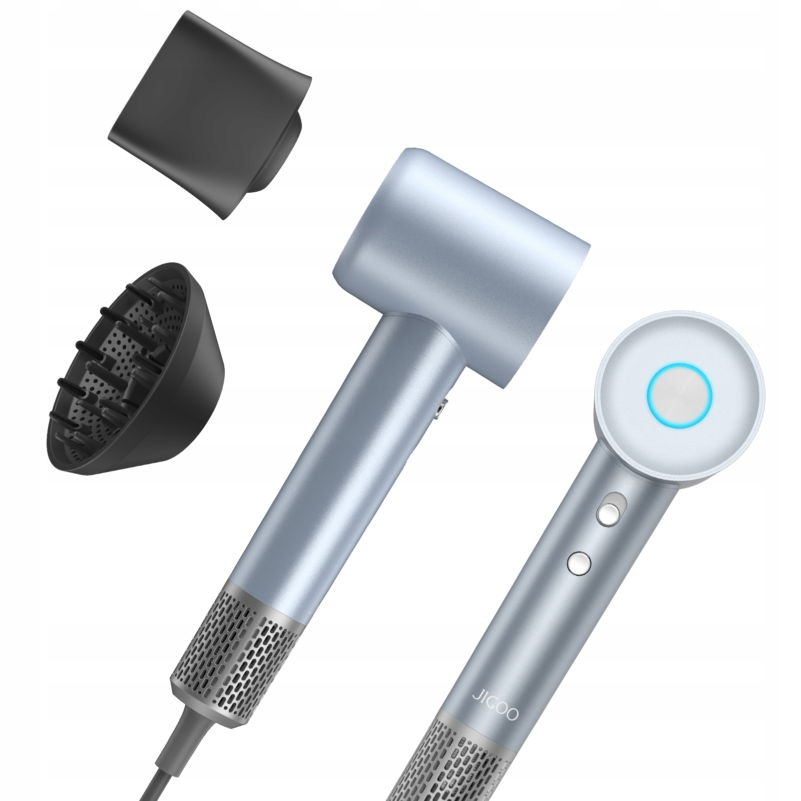Suszarka Do Włosów Jonizująca Mocna 1600W 59DB Jigoo H300 Niebieski