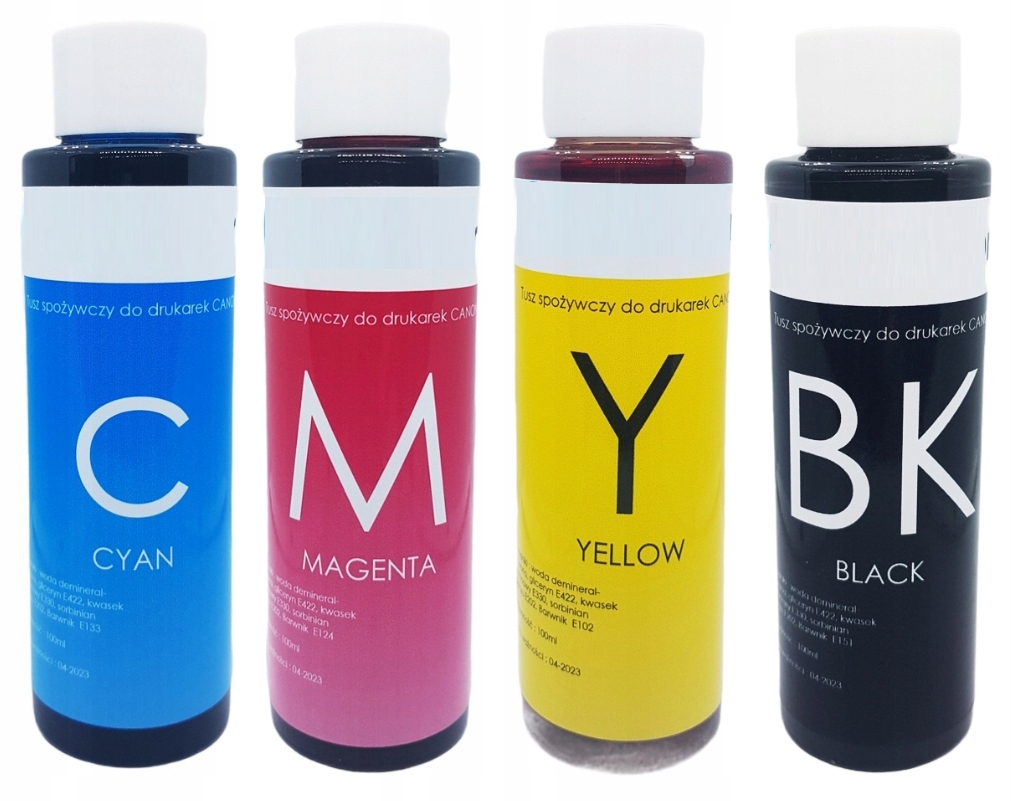 Tusze jadalne spożywcze 4x100 ml Torty dekoracje