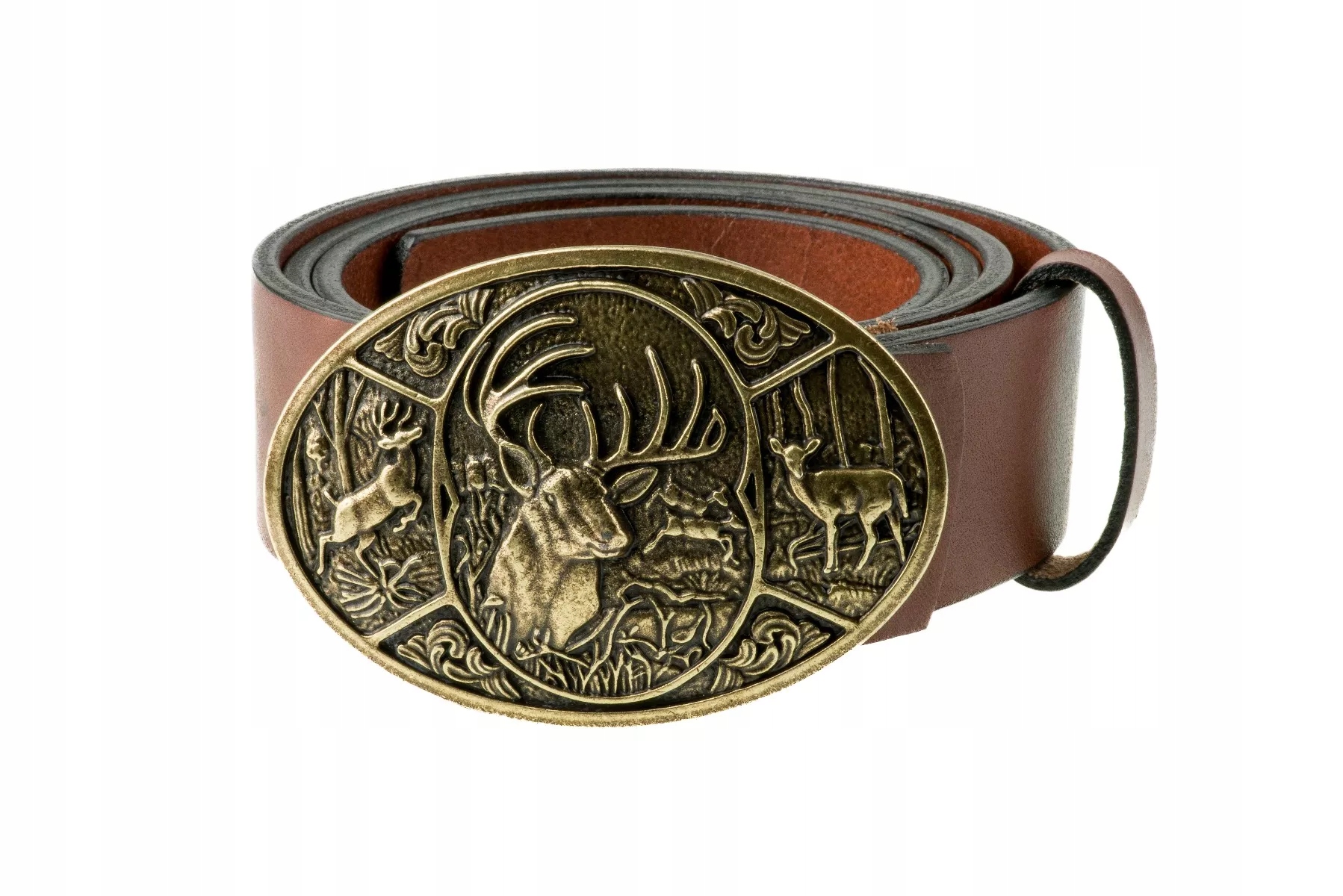 Kožený opasek Bór Hunter Elegance Deer I Gold 120