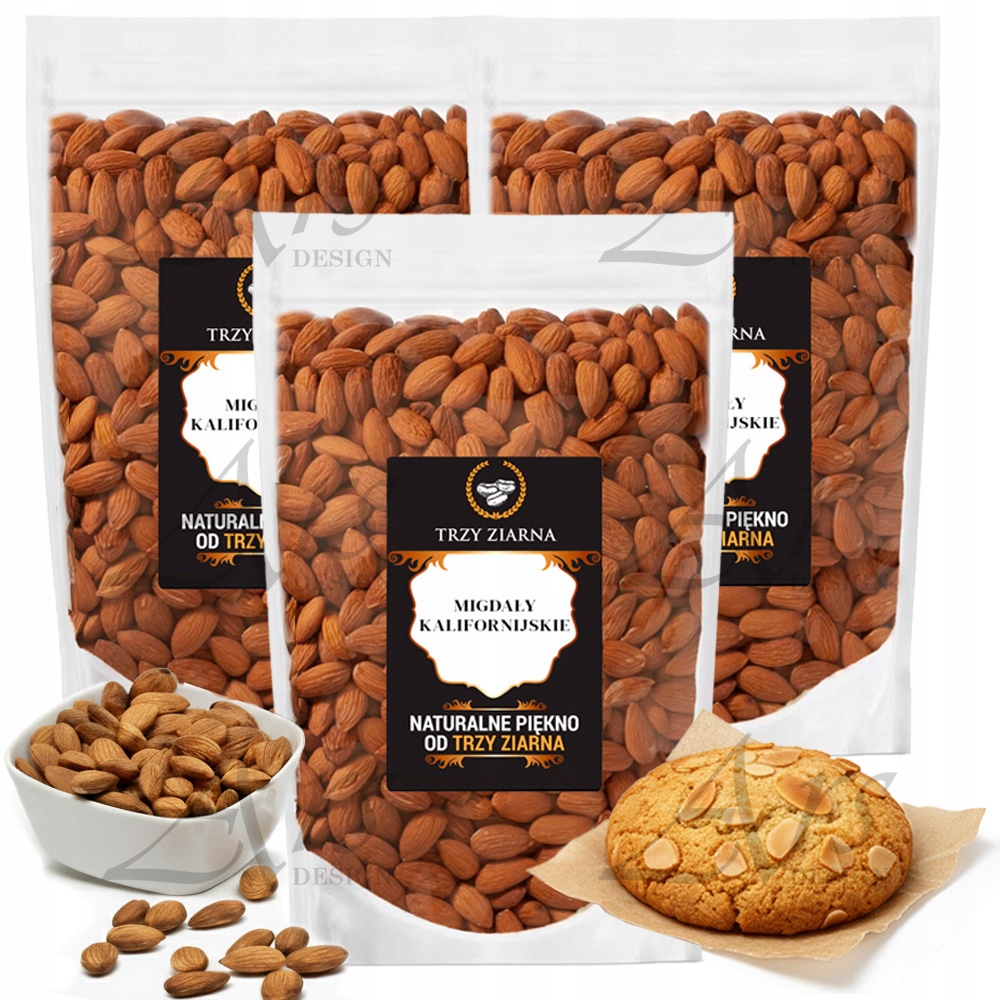 Kalifornské Mandle 3 kg, celé přírodní čerstvé mandle, vysoká kvalita