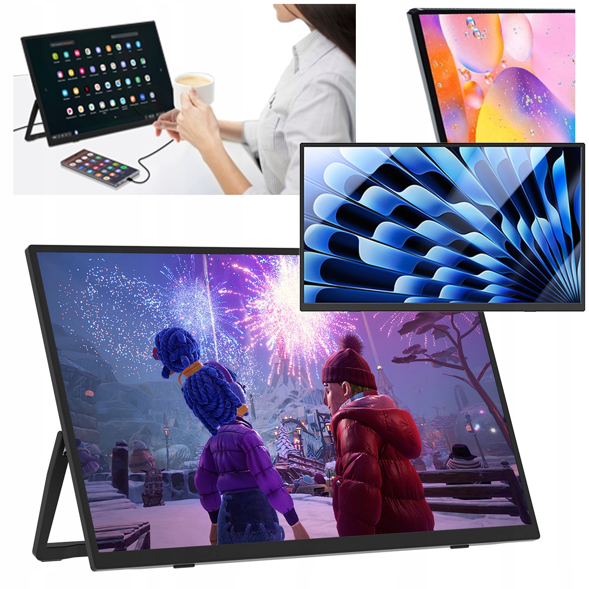 Prenosný monitor Pre Notebook Telefonu 15,6" 1920*1080P Fhd Zeuslap ZP156