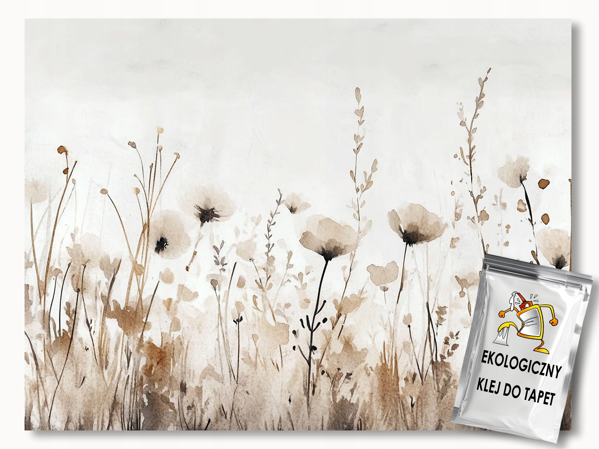 Fototapeta Flizelina Příroda Zahrada Louka Květy Trávy Béžová Hnědá 300x210 110g