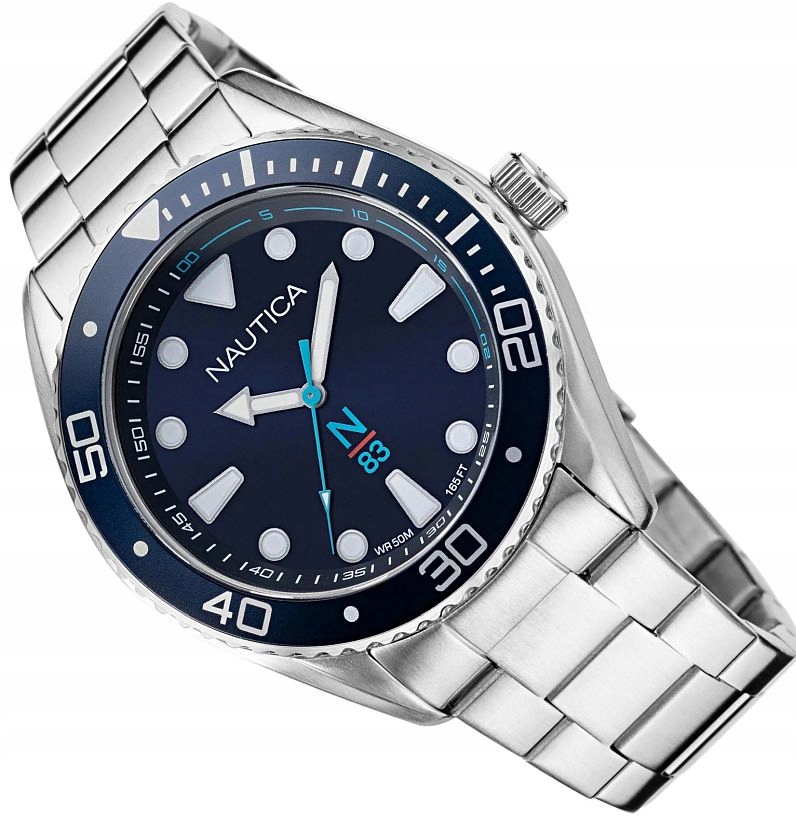 Elegantní Pánské Hodinky Tmavě Modré Diver Ocelové Nautica NAPFWF118 Luma 44 mm